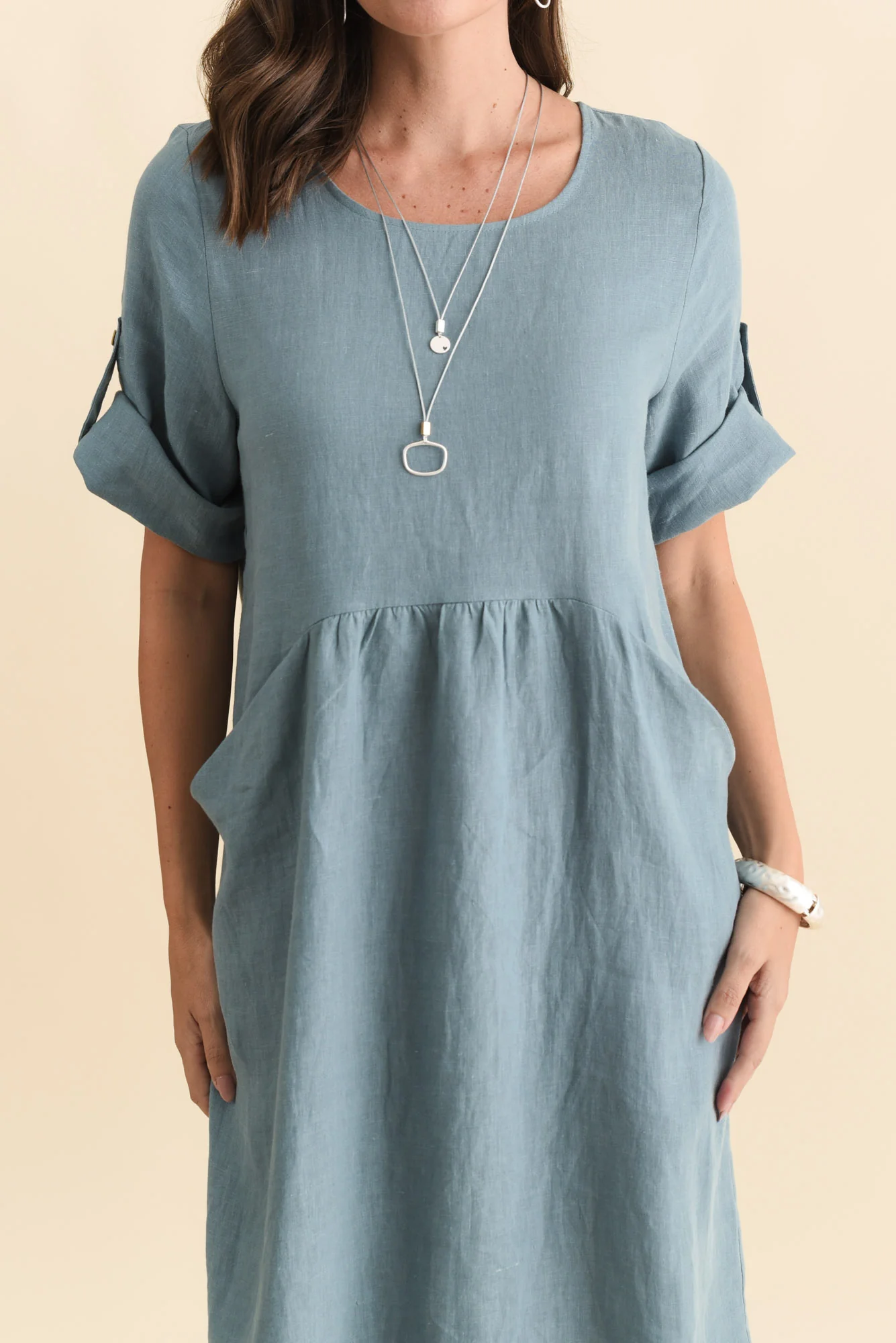 Nolita Steel Linen Pocket Dress - Image 6