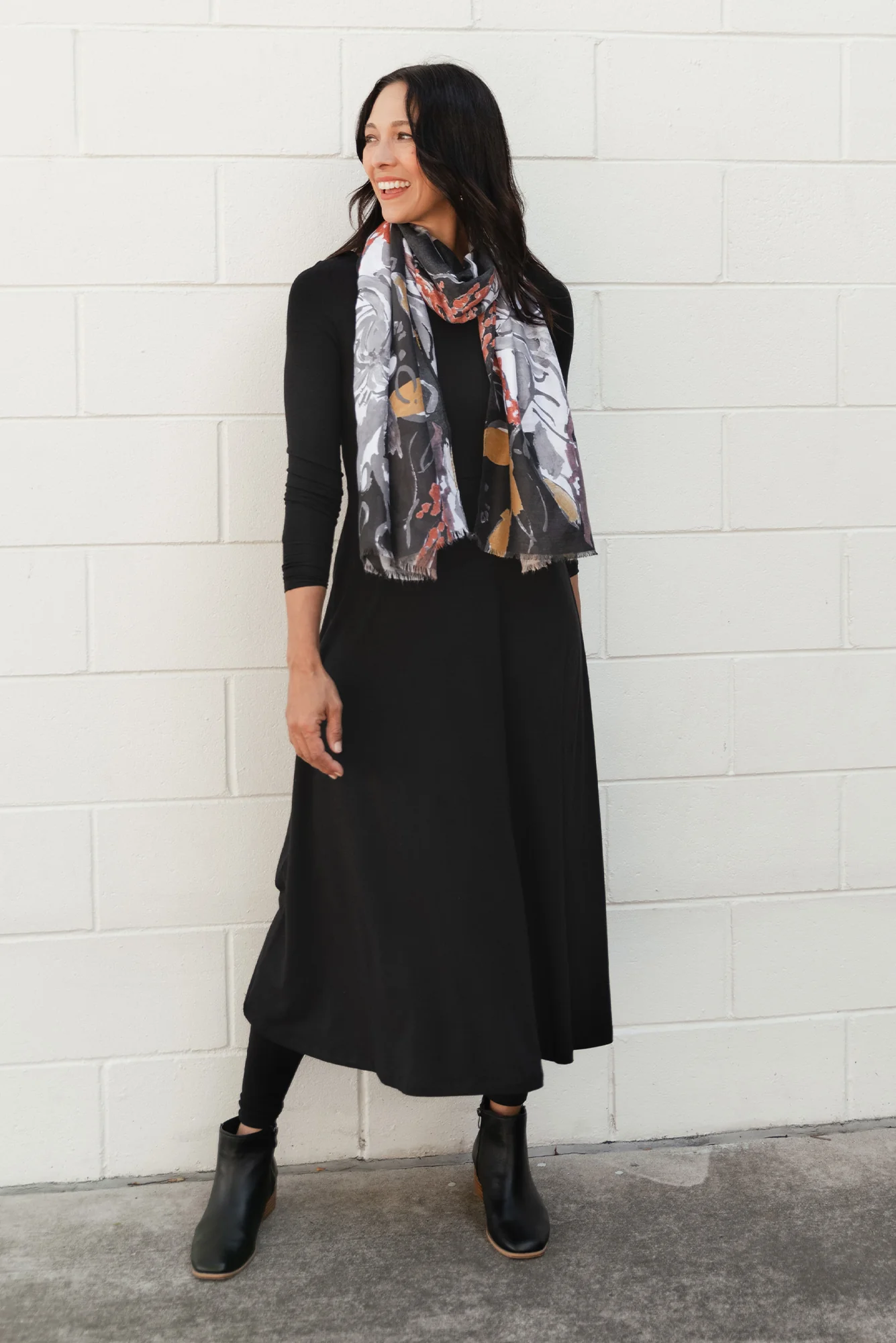 Olivia Black Bamboo Sleeved Dress