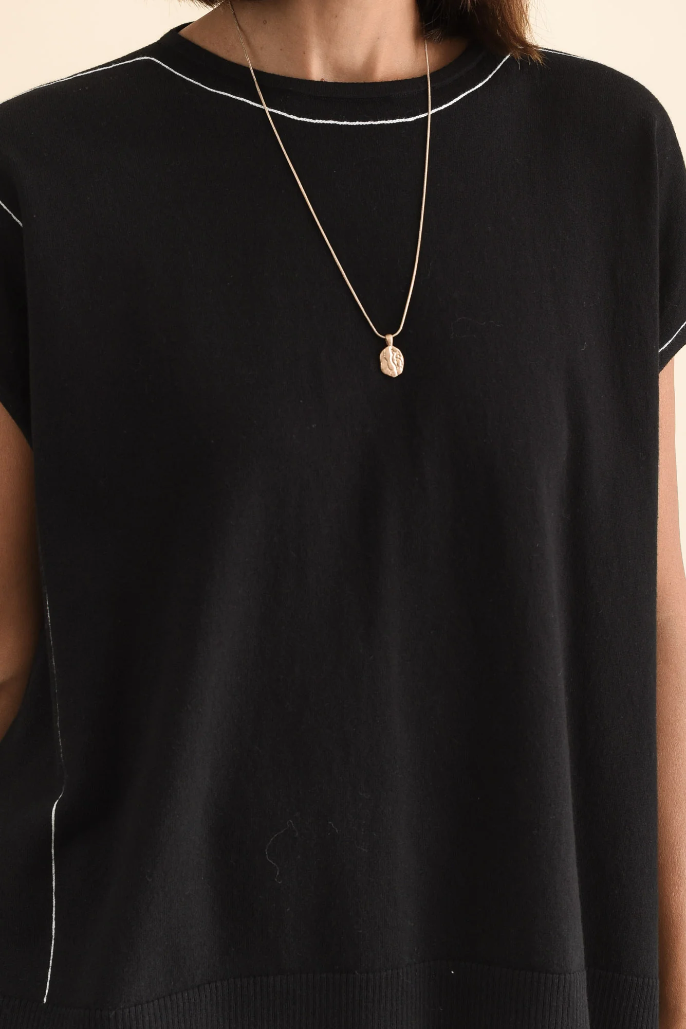 Orla Black Cotton Blend Knit Top - Image 5