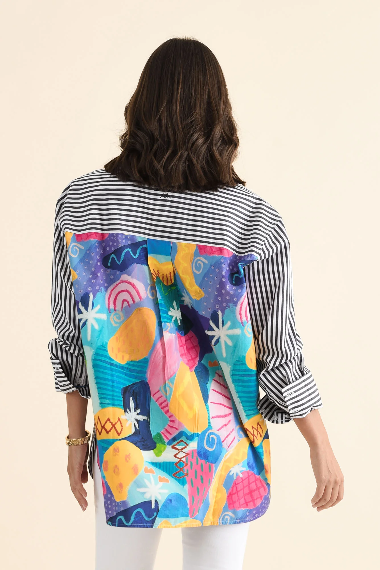 Party Navy Stripe Cotton Shirt - Image 2