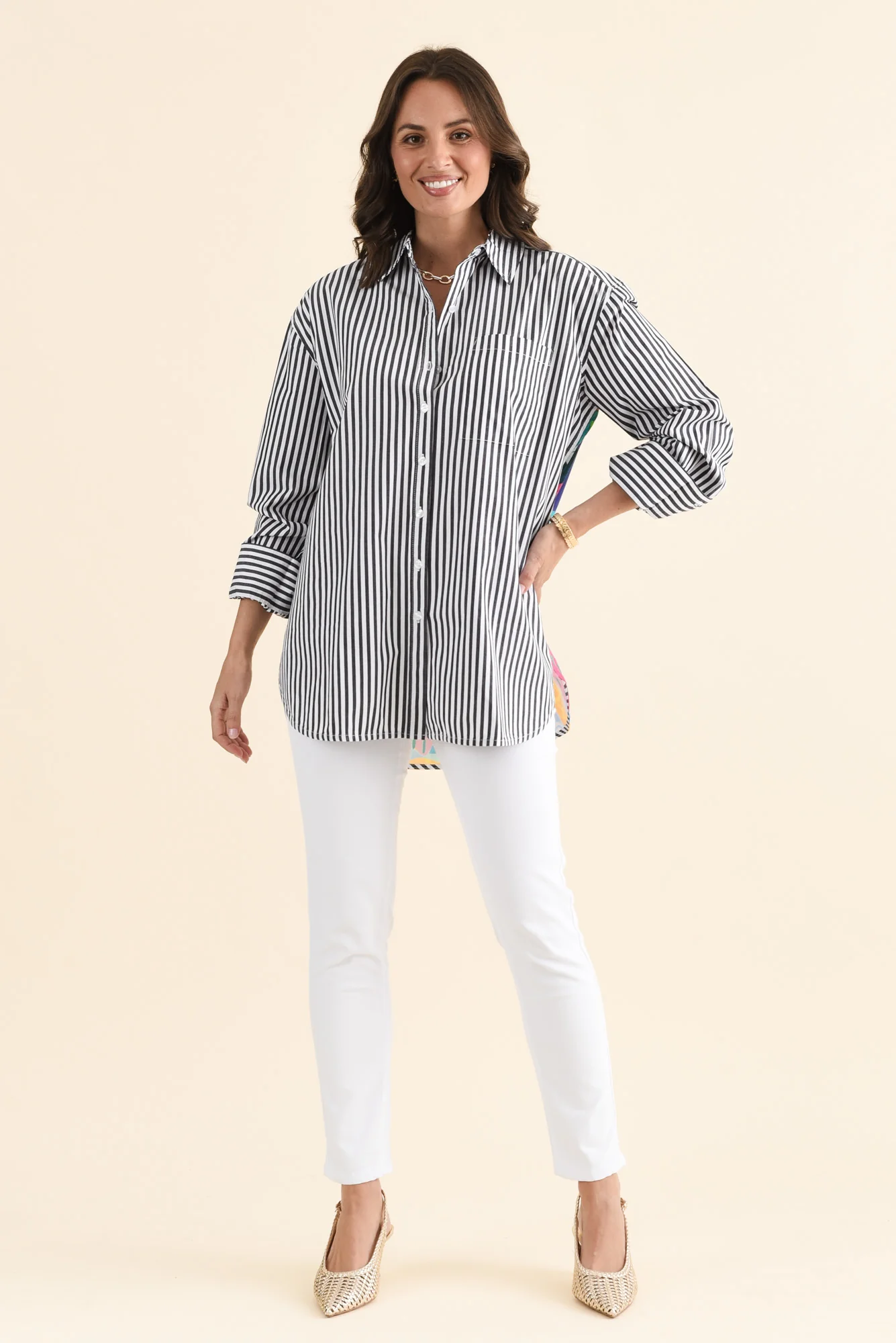 Party Navy Stripe Cotton Shirt - Image 3