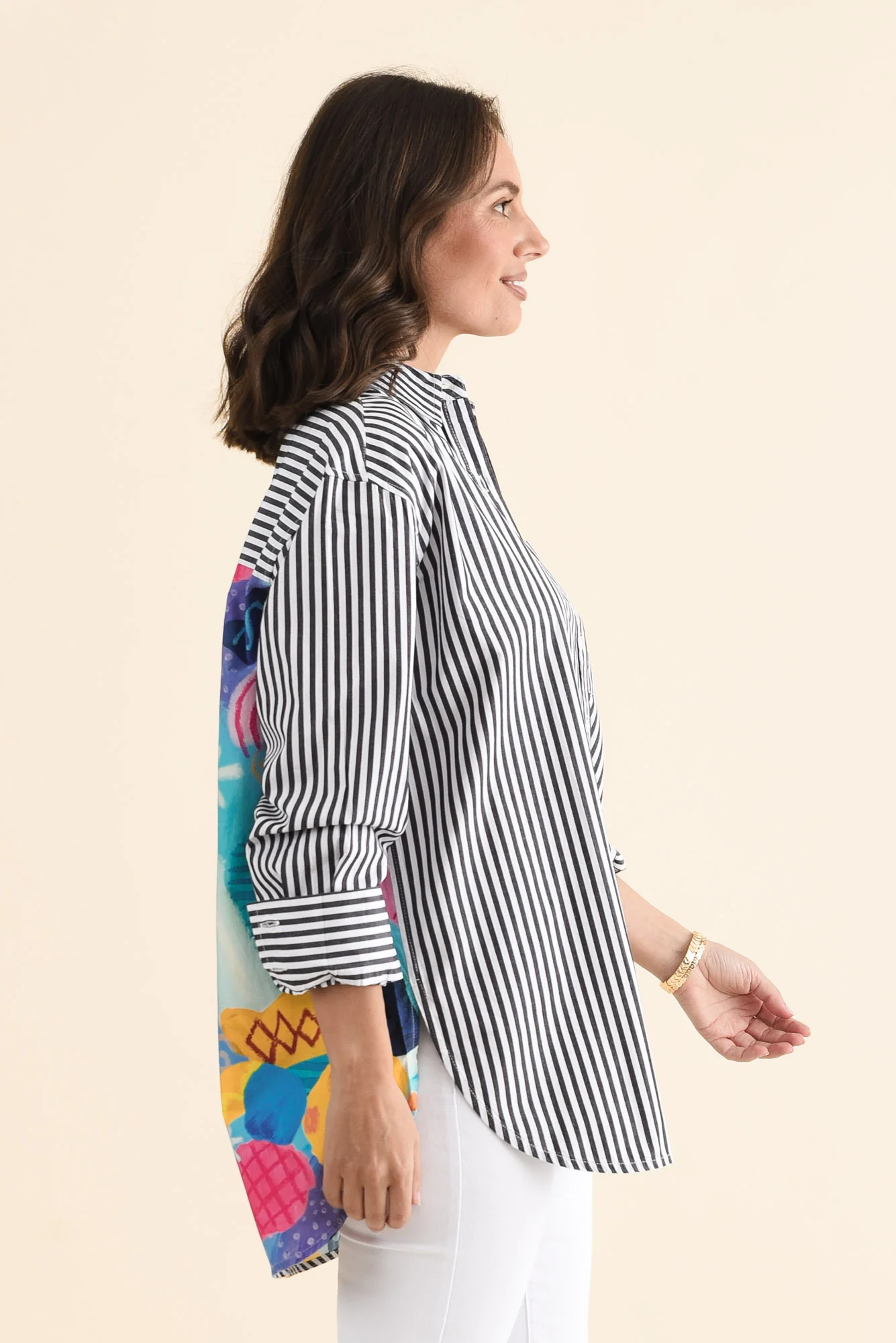Party Navy Stripe Cotton Shirt - Image 4
