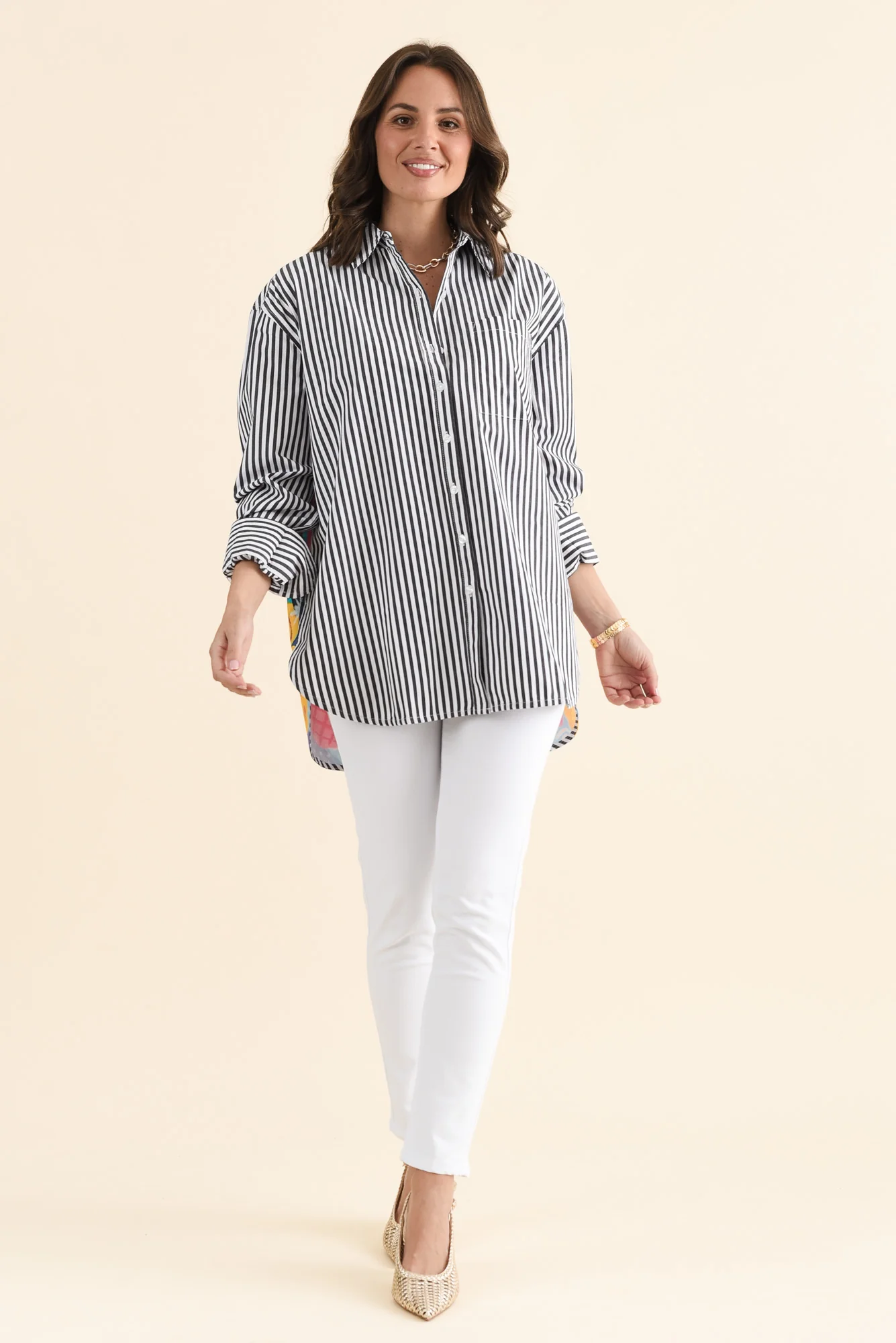 Party Navy Stripe Cotton Shirt - Image 5