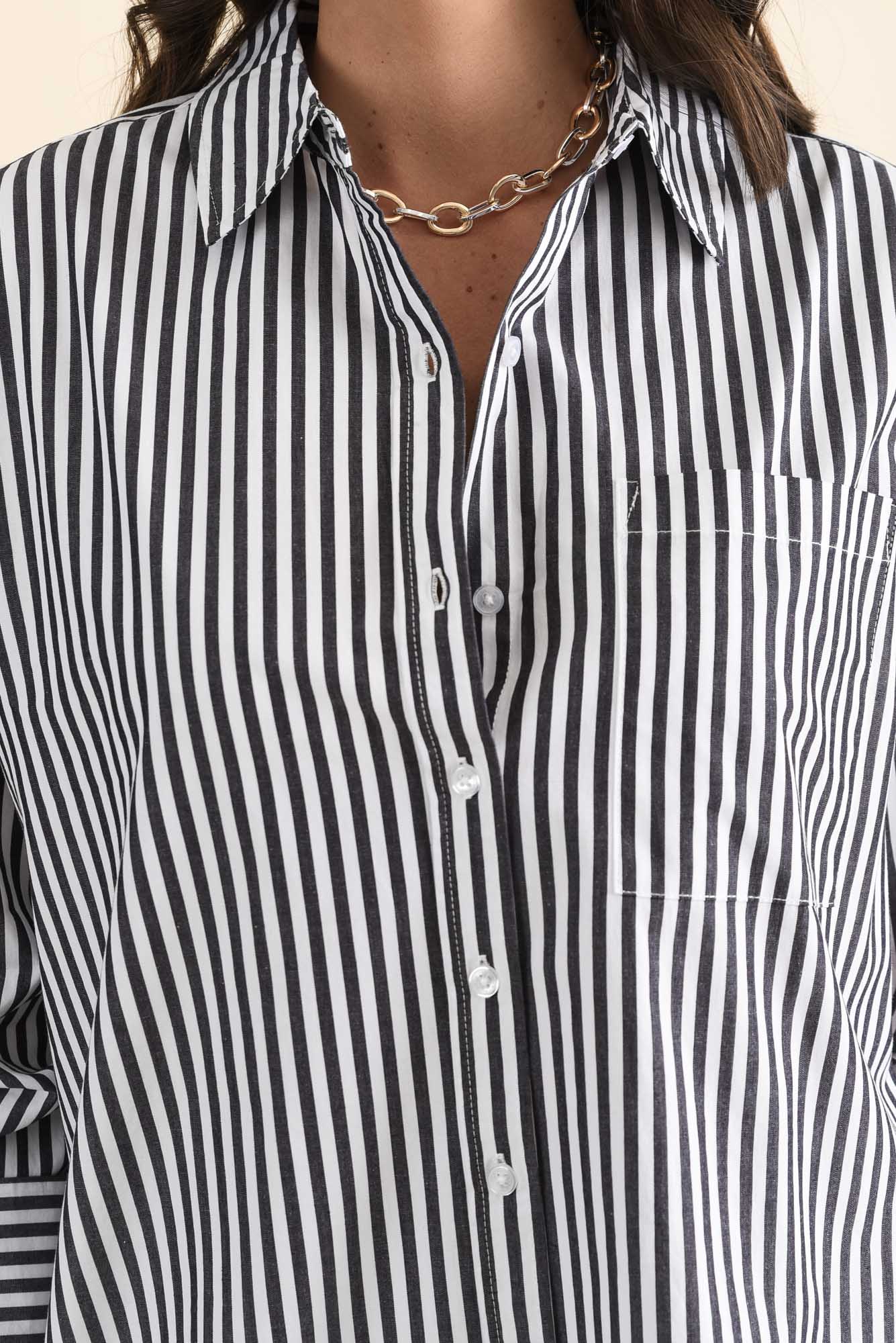 Party Navy Stripe Cotton Shirt - Image 6