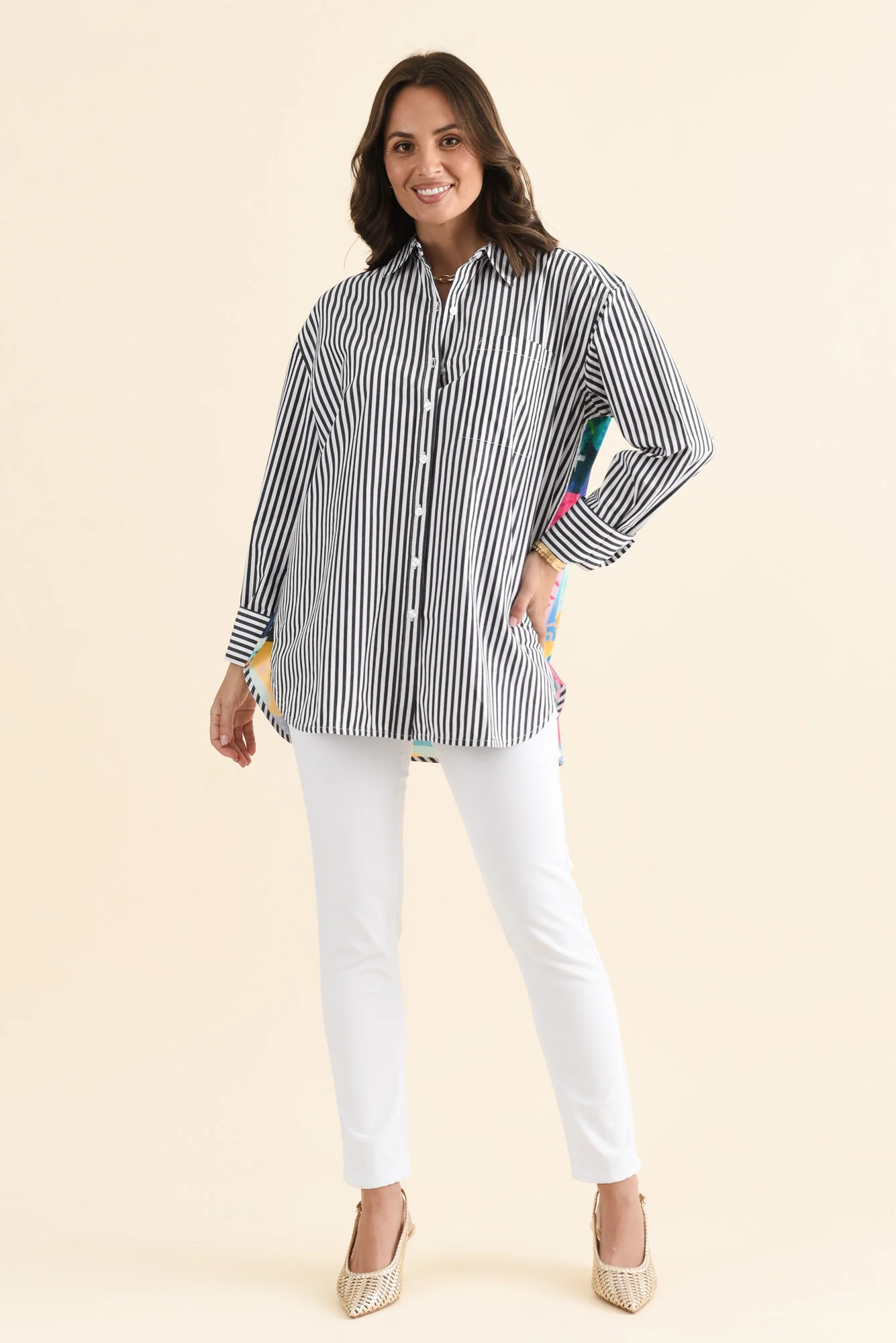 Party Navy Stripe Cotton Shirt - Image 7