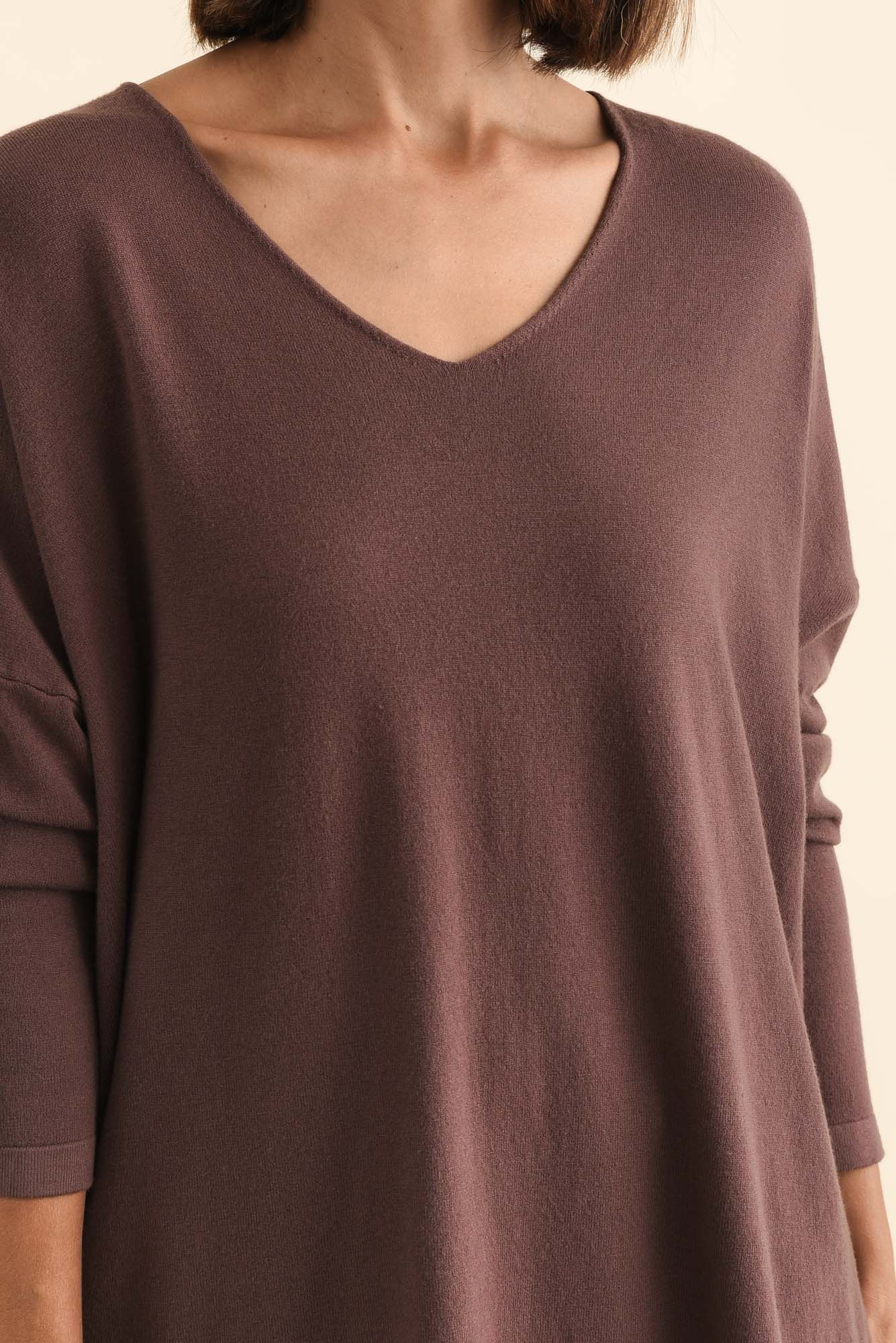 Piper Brown V Neck Knit Jumper - Image 6