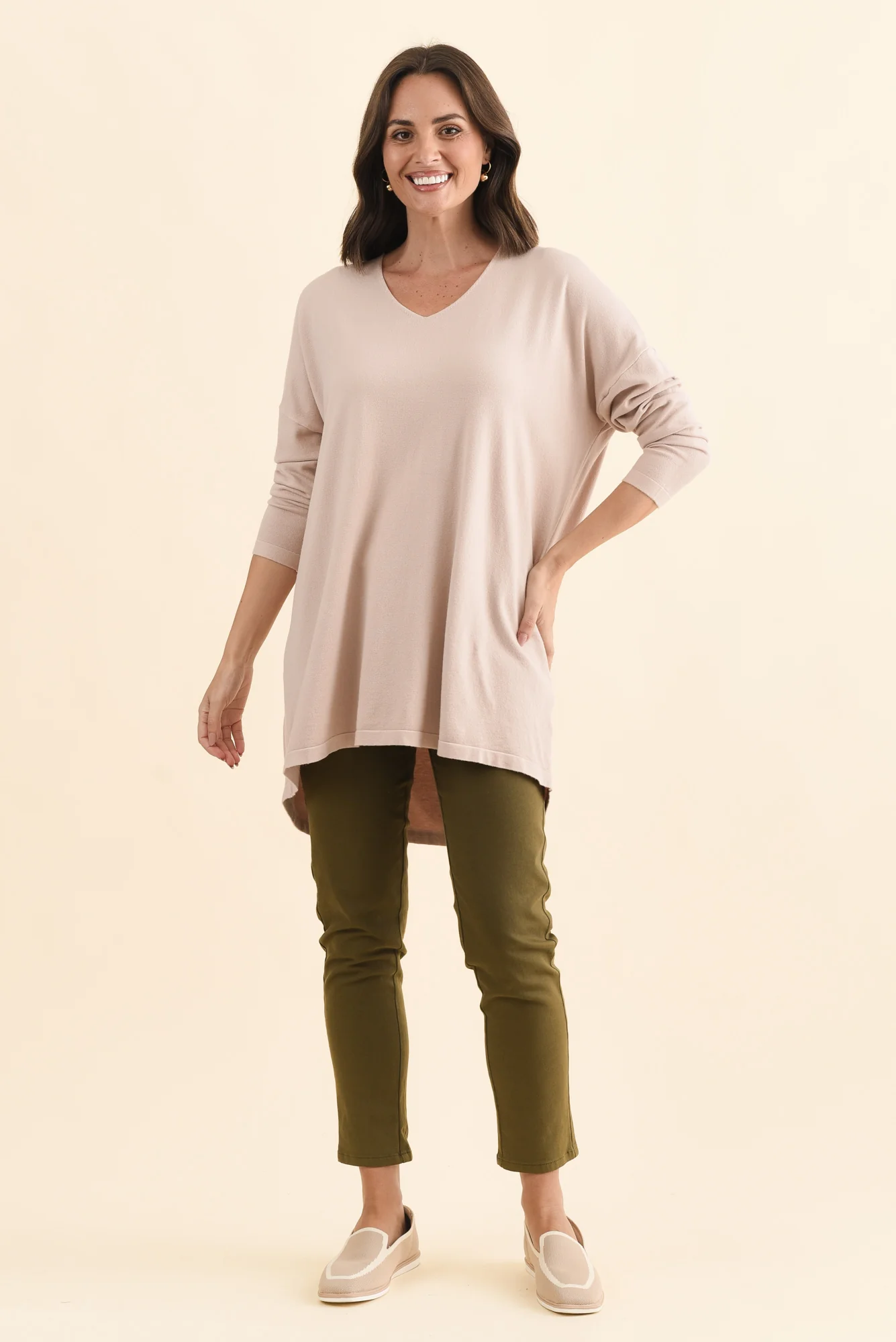 Piper Light Pink V Neck Knit Jumper - Image 6
