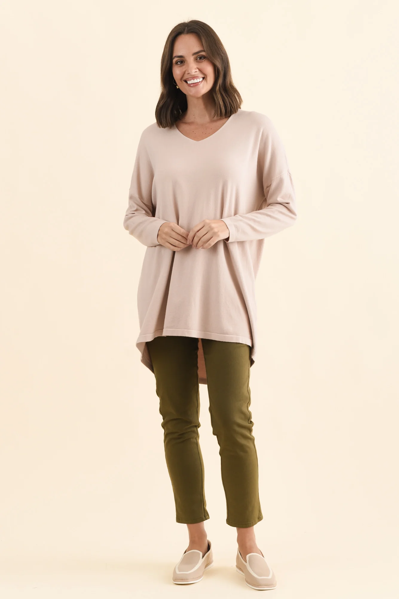 Piper Light Pink V Neck Knit Jumper - Image 7