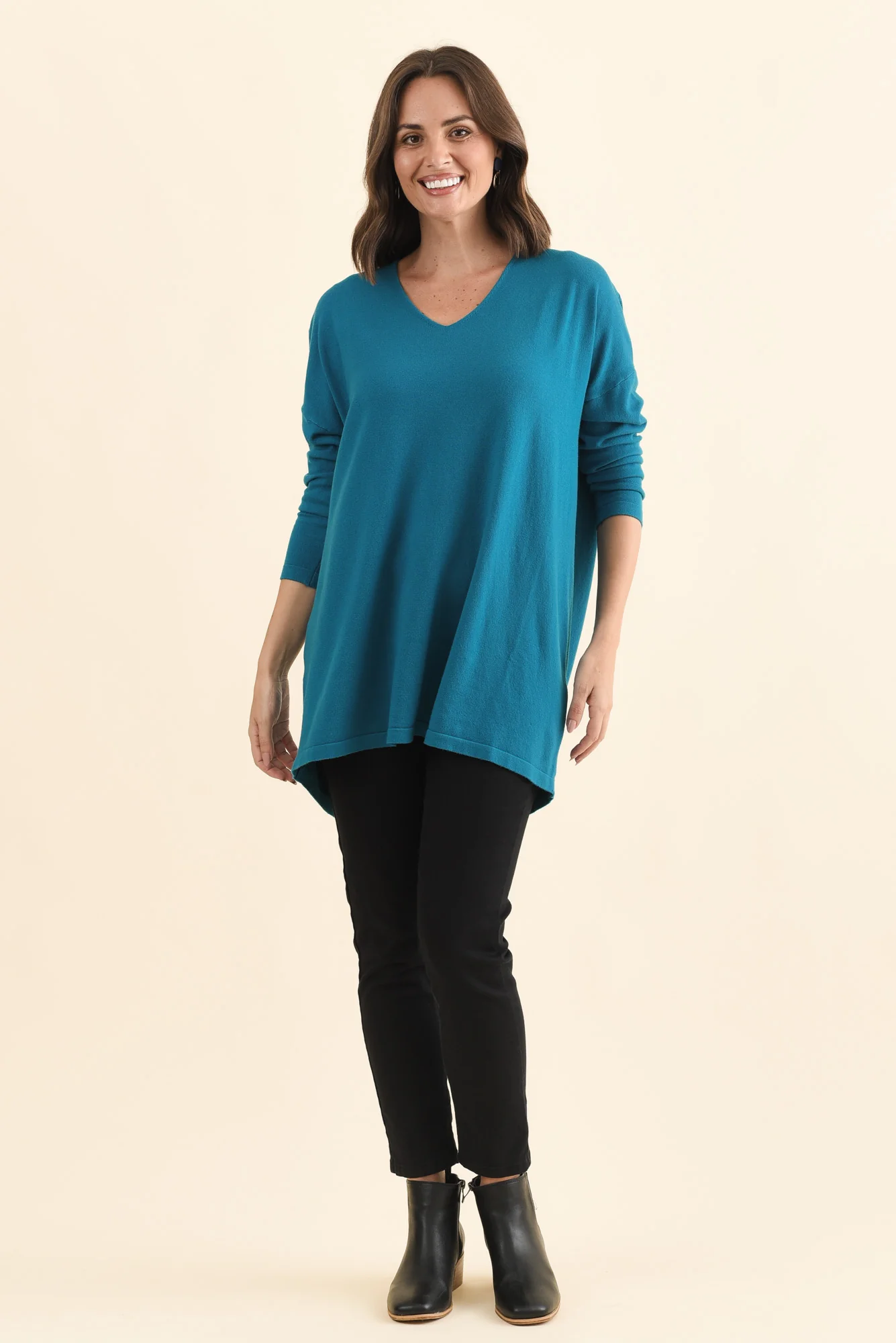 Piper Teal V Neck Knit Jumper - Image 6