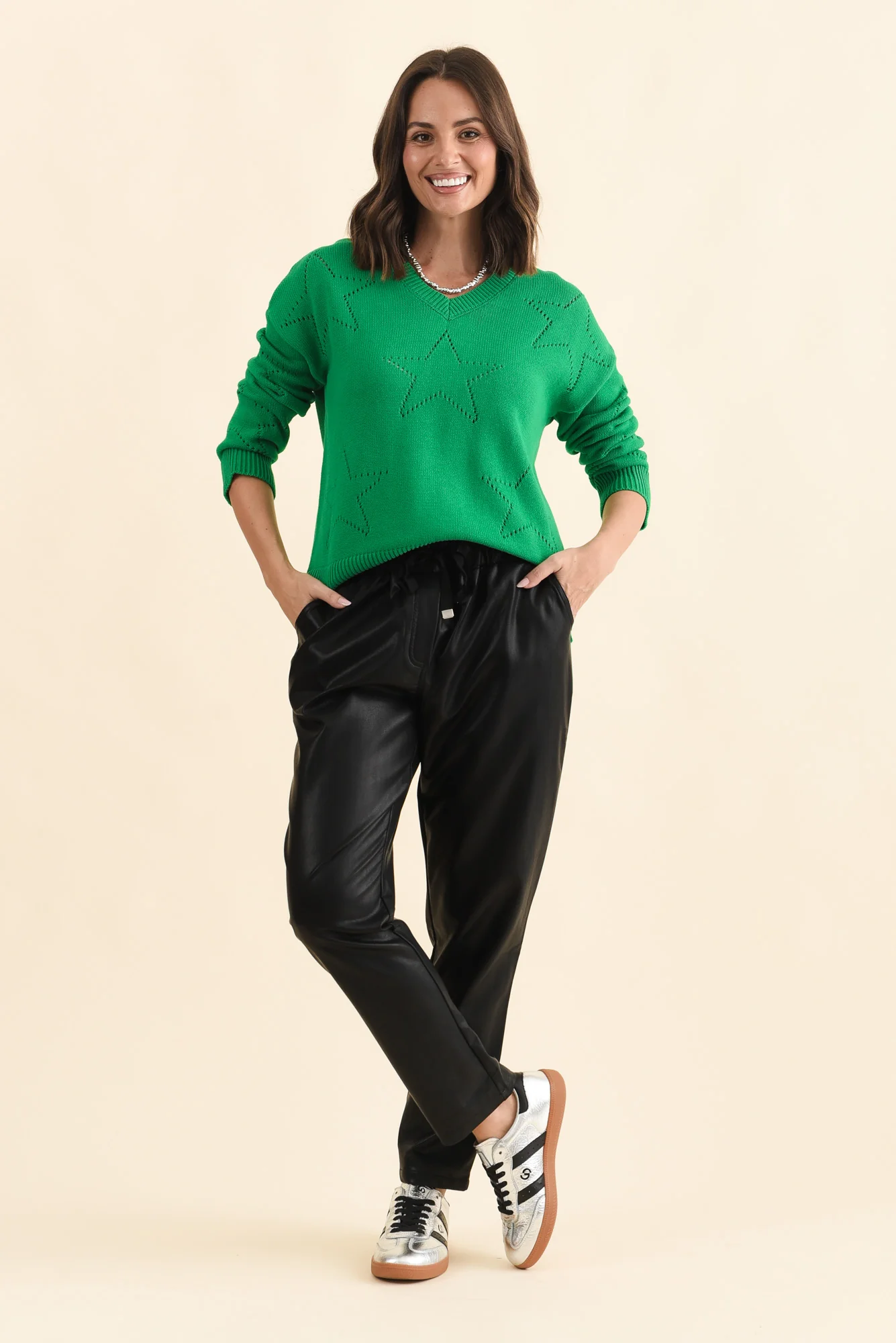 Poppy Black Faux Leather Pants - Image 3