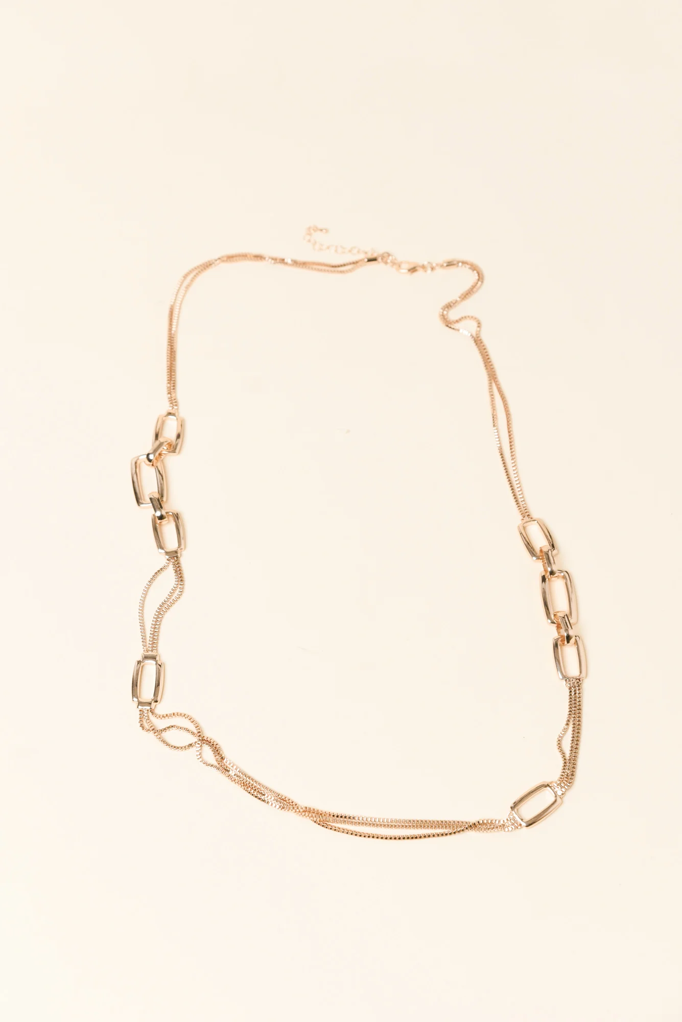 Protara Gold Rectangle Chain Necklace