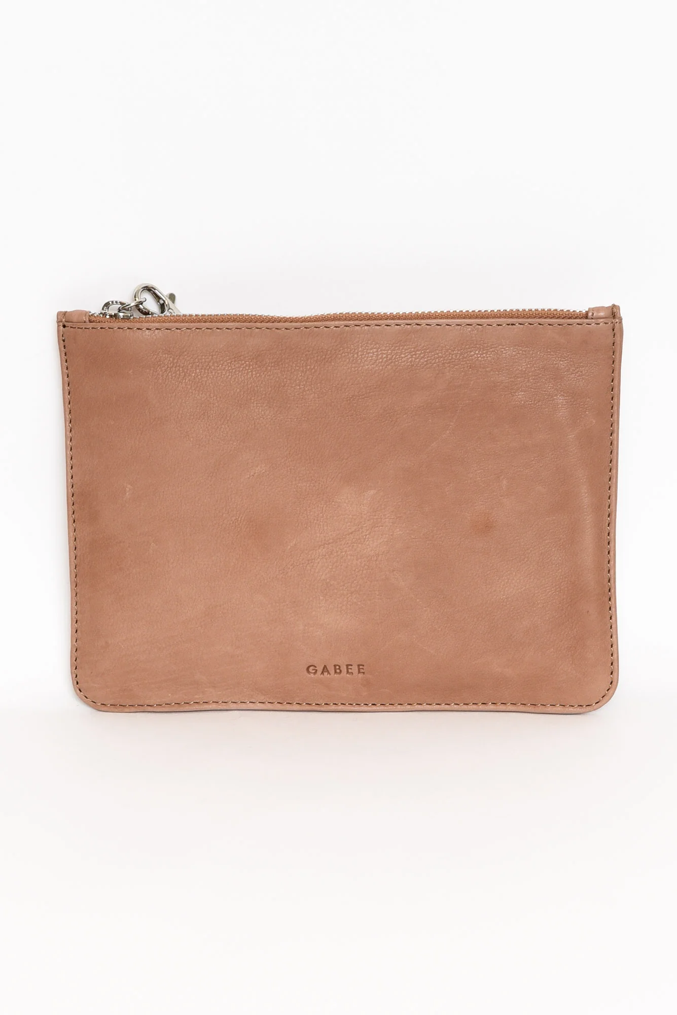 Queens Taupe Leather Clutch - Image 3