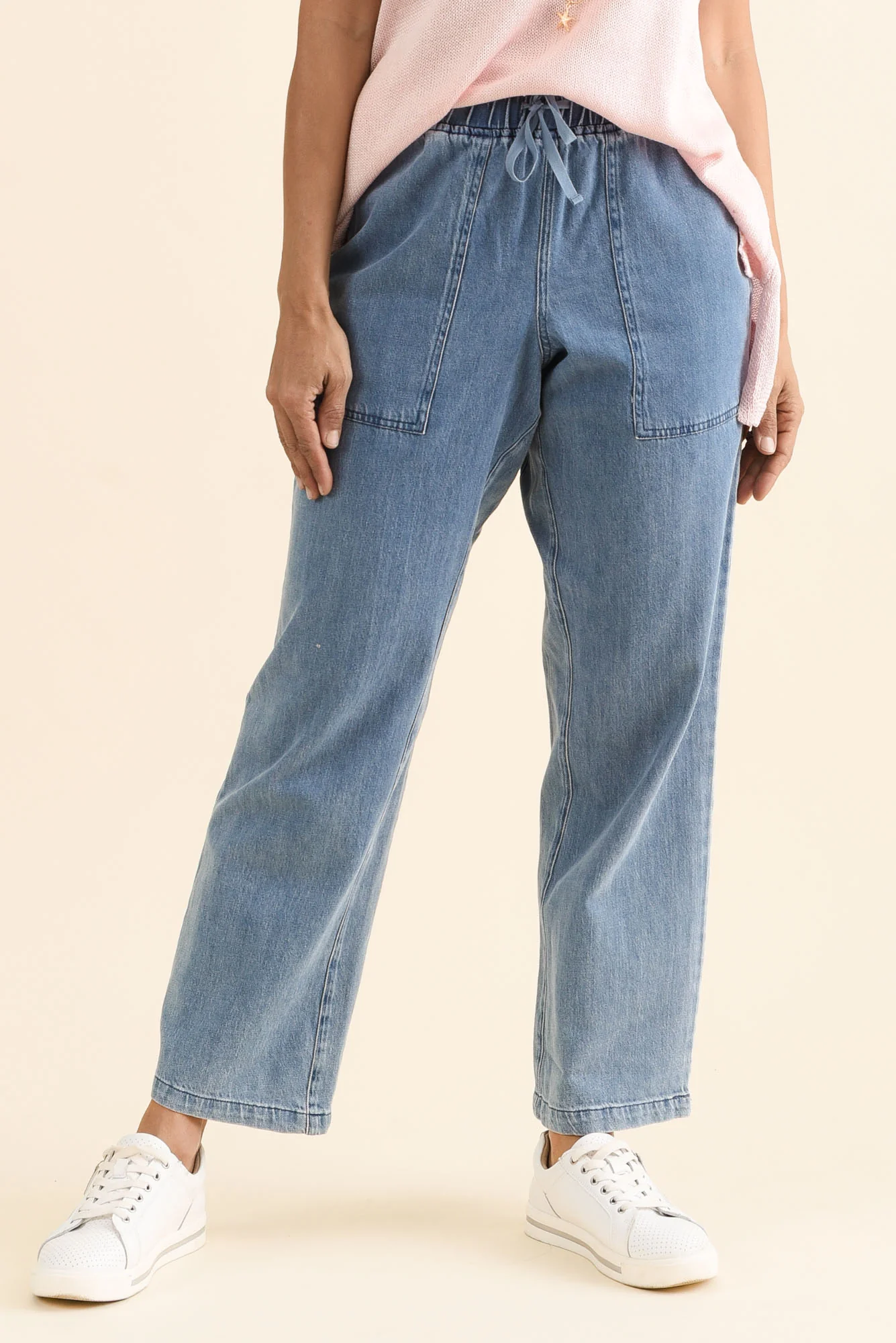 Quinn Blue Cotton Jogger Pants