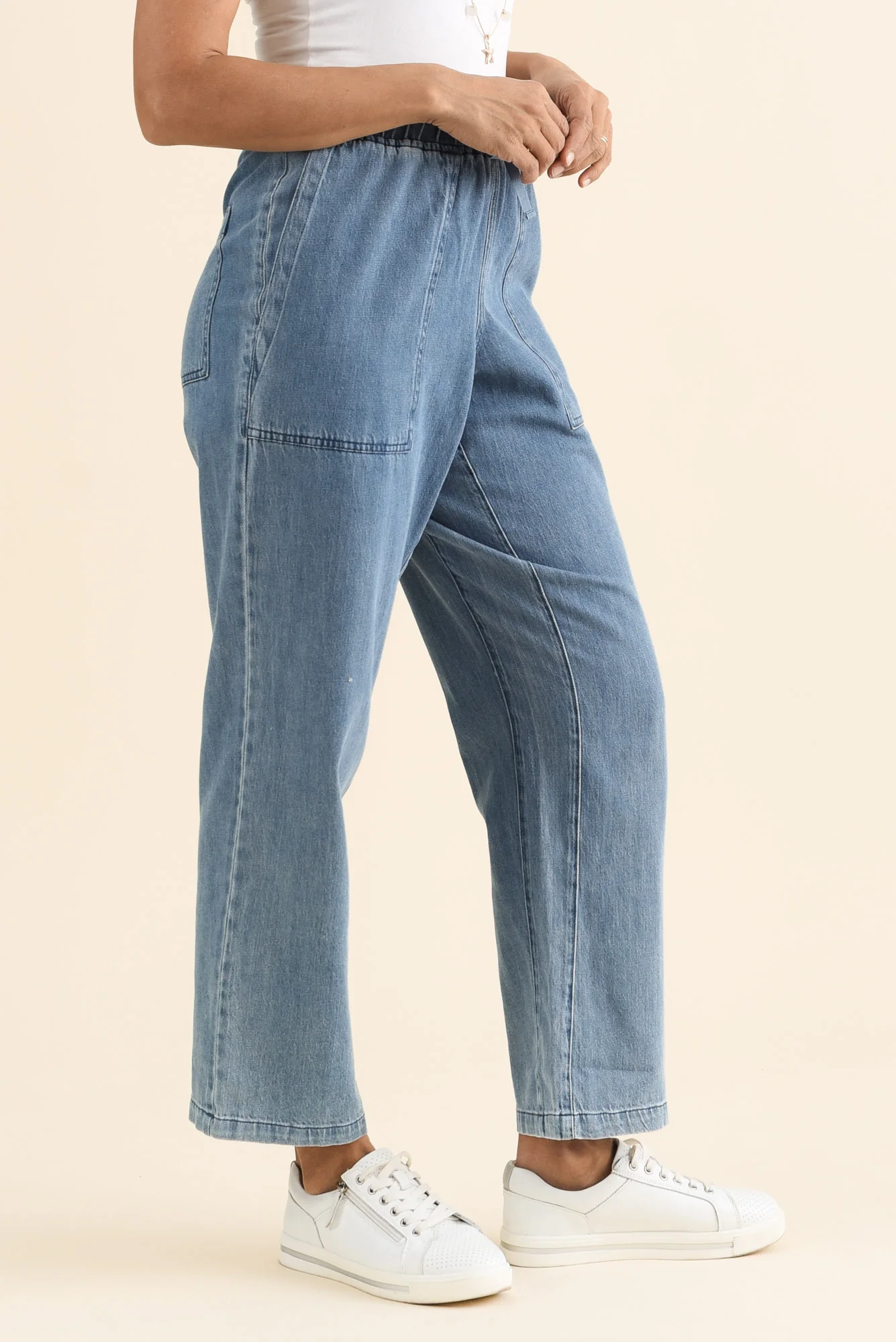 Quinn Blue Cotton Jogger Pants - Image 3
