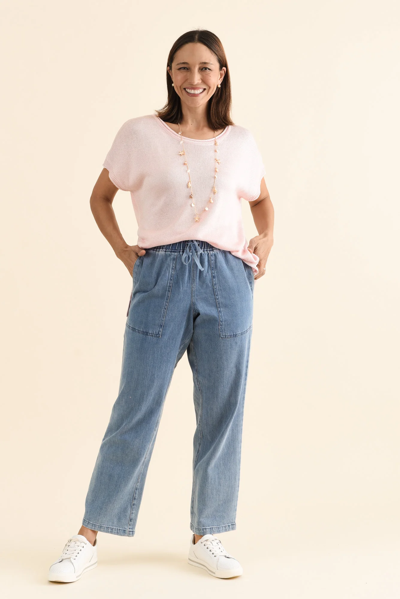 Quinn Blue Cotton Jogger Pants - Image 6
