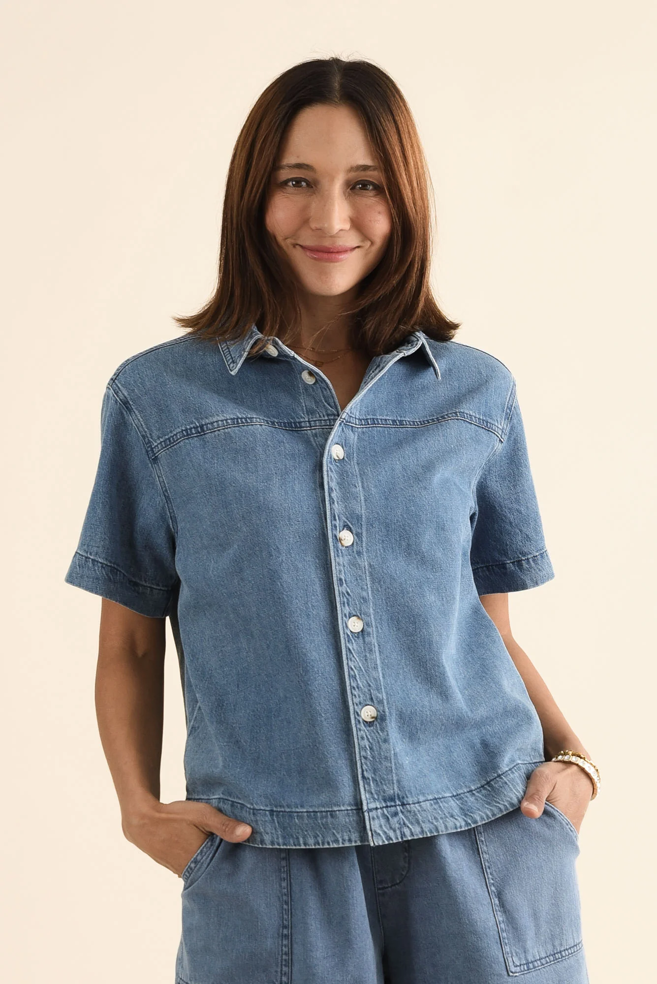 Quinn Blue Denim Collared Shirt