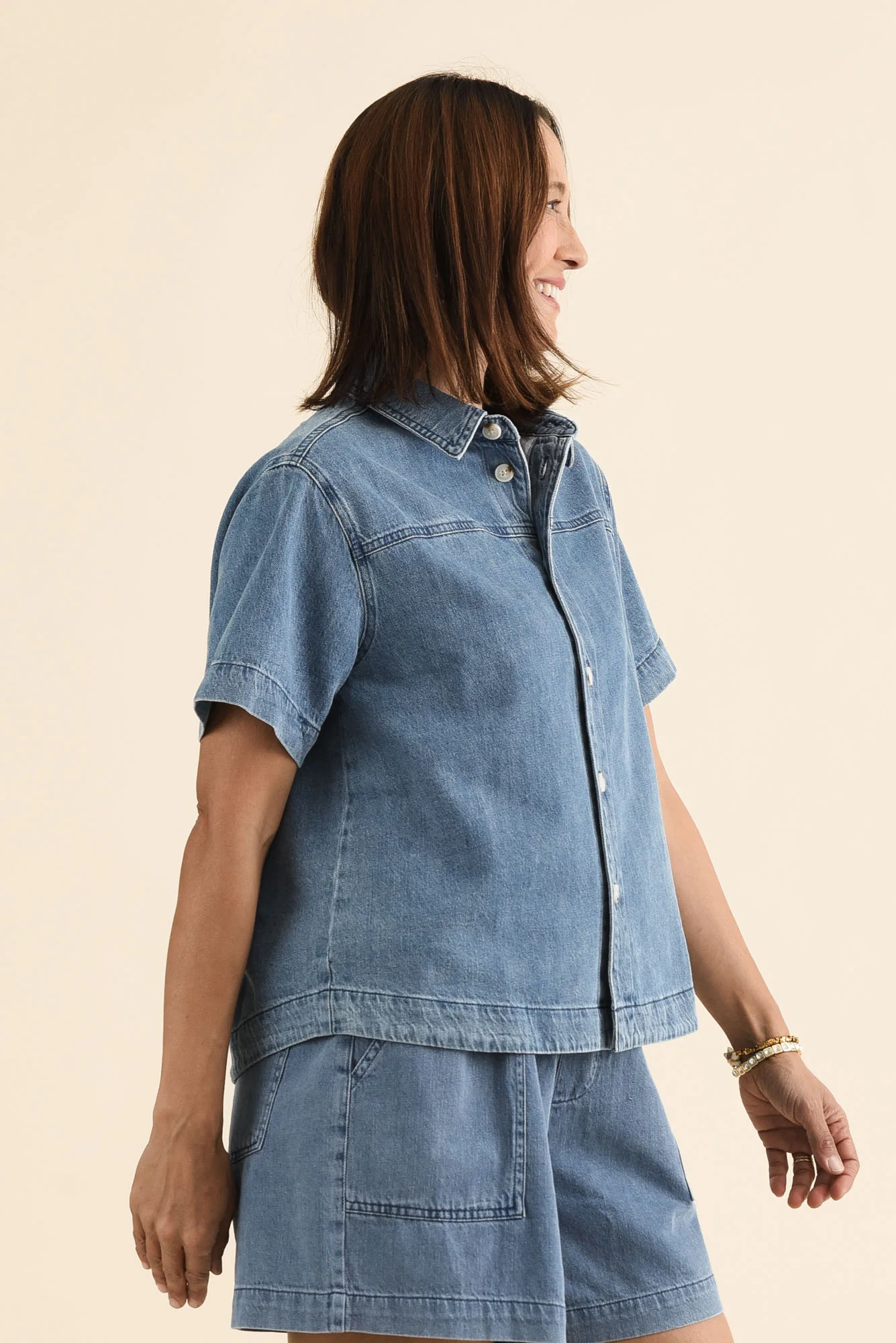 Quinn Blue Denim Collared Shirt - Image 3