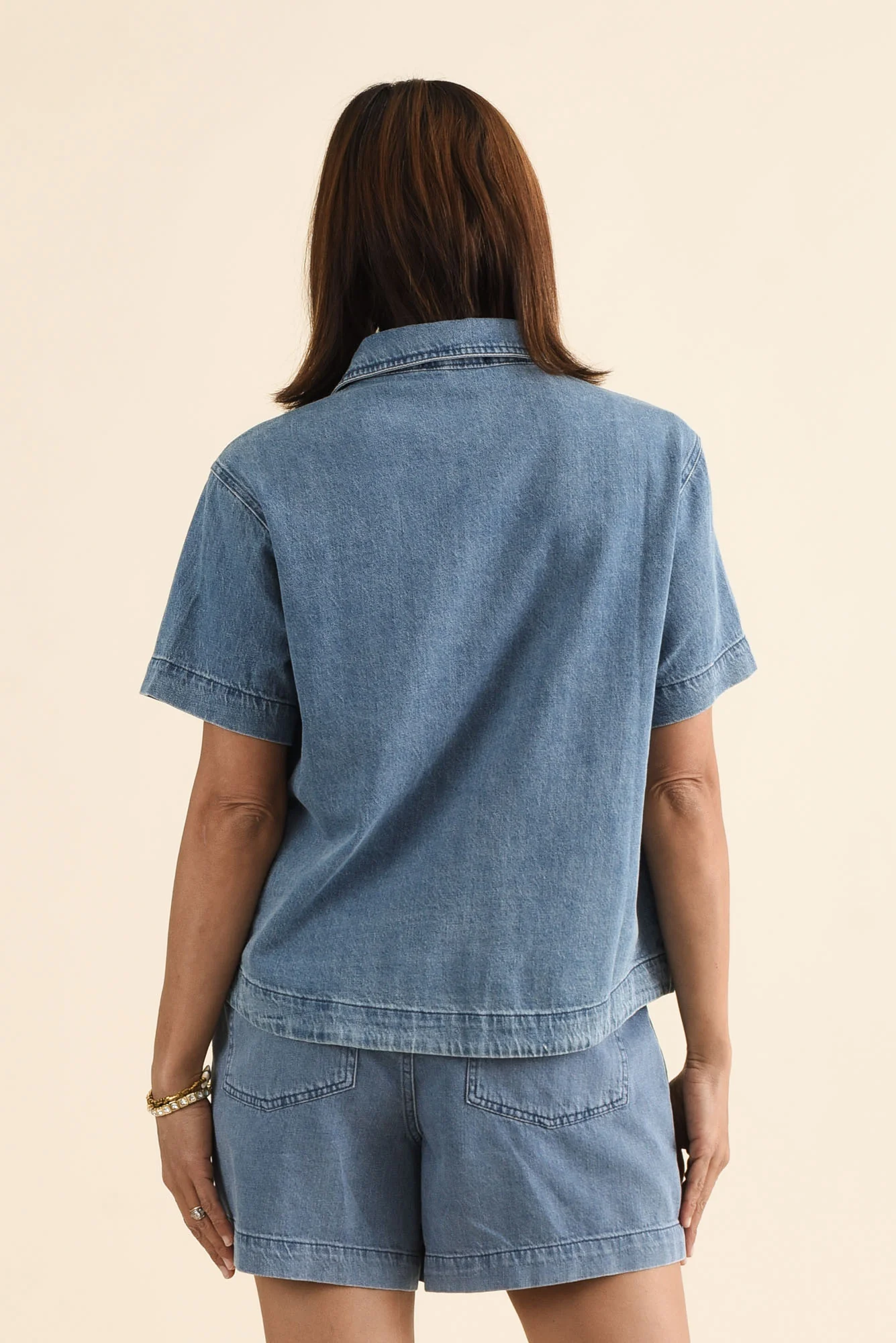 Quinn Blue Denim Collared Shirt - Image 4