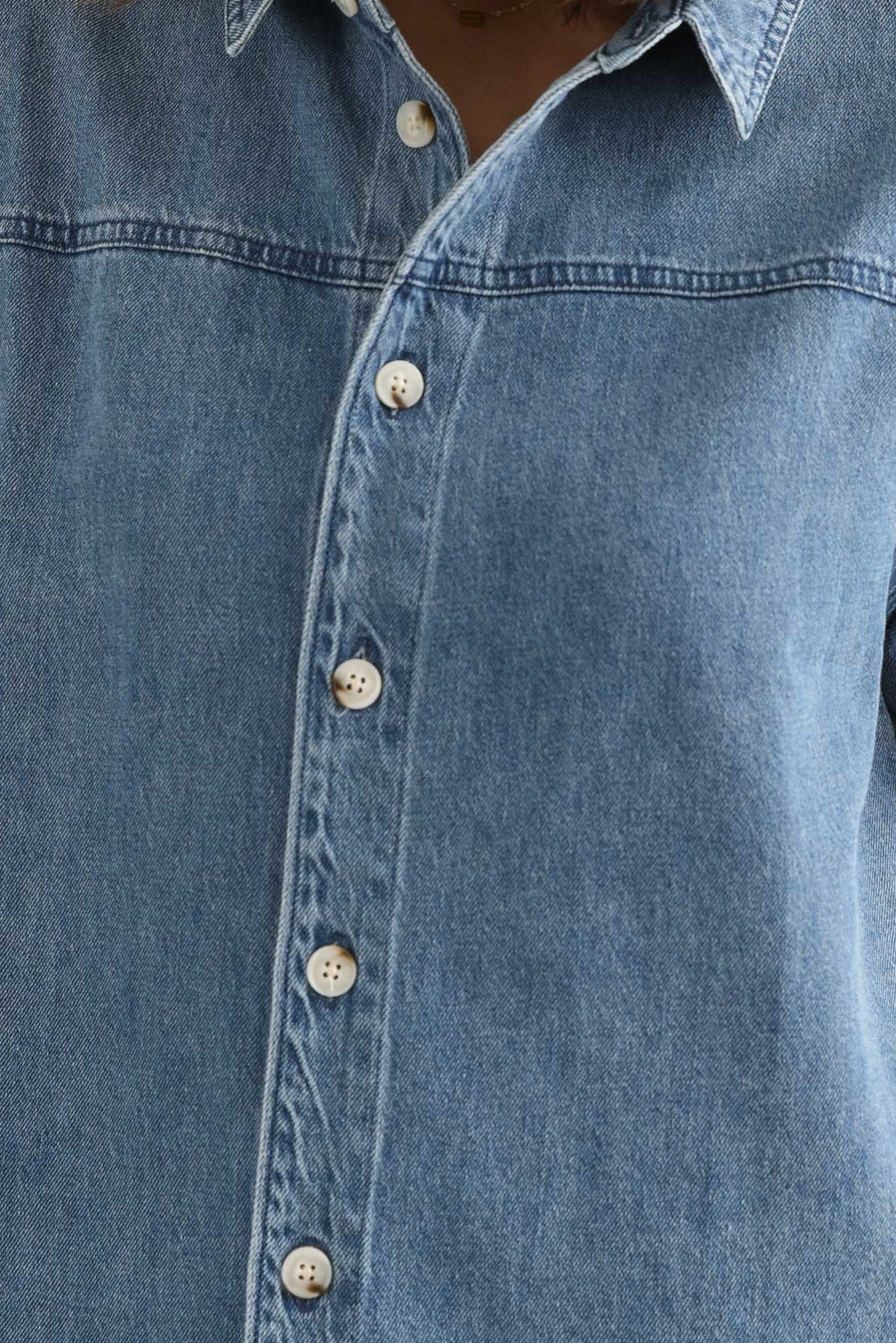 Quinn Blue Denim Collared Shirt - Image 5
