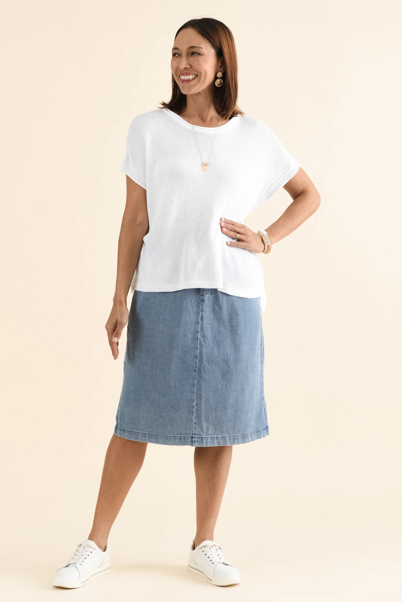 Quinn Blue Denim Drawstring Skirt - Image 6