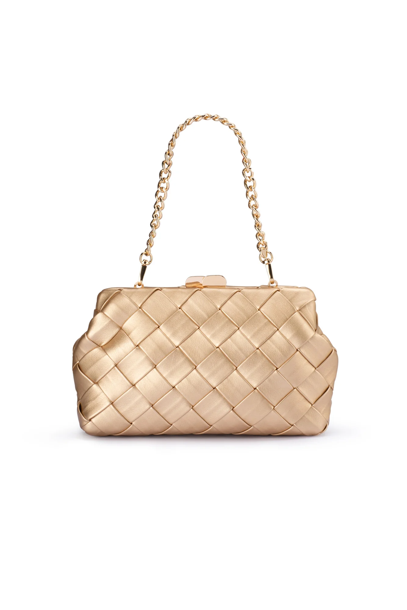 Quinn Gold Woven Clutch
