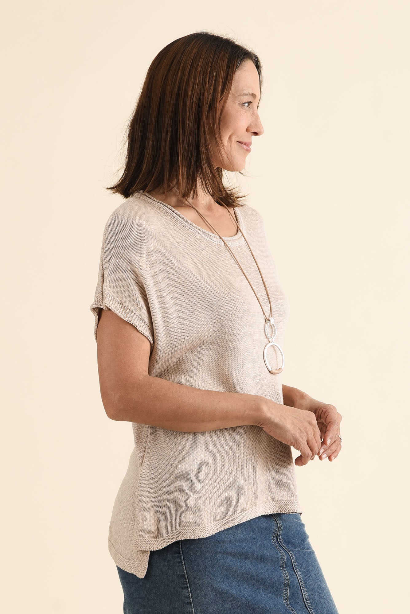 Rawlins Beige Cotton Knit Top - Image 3