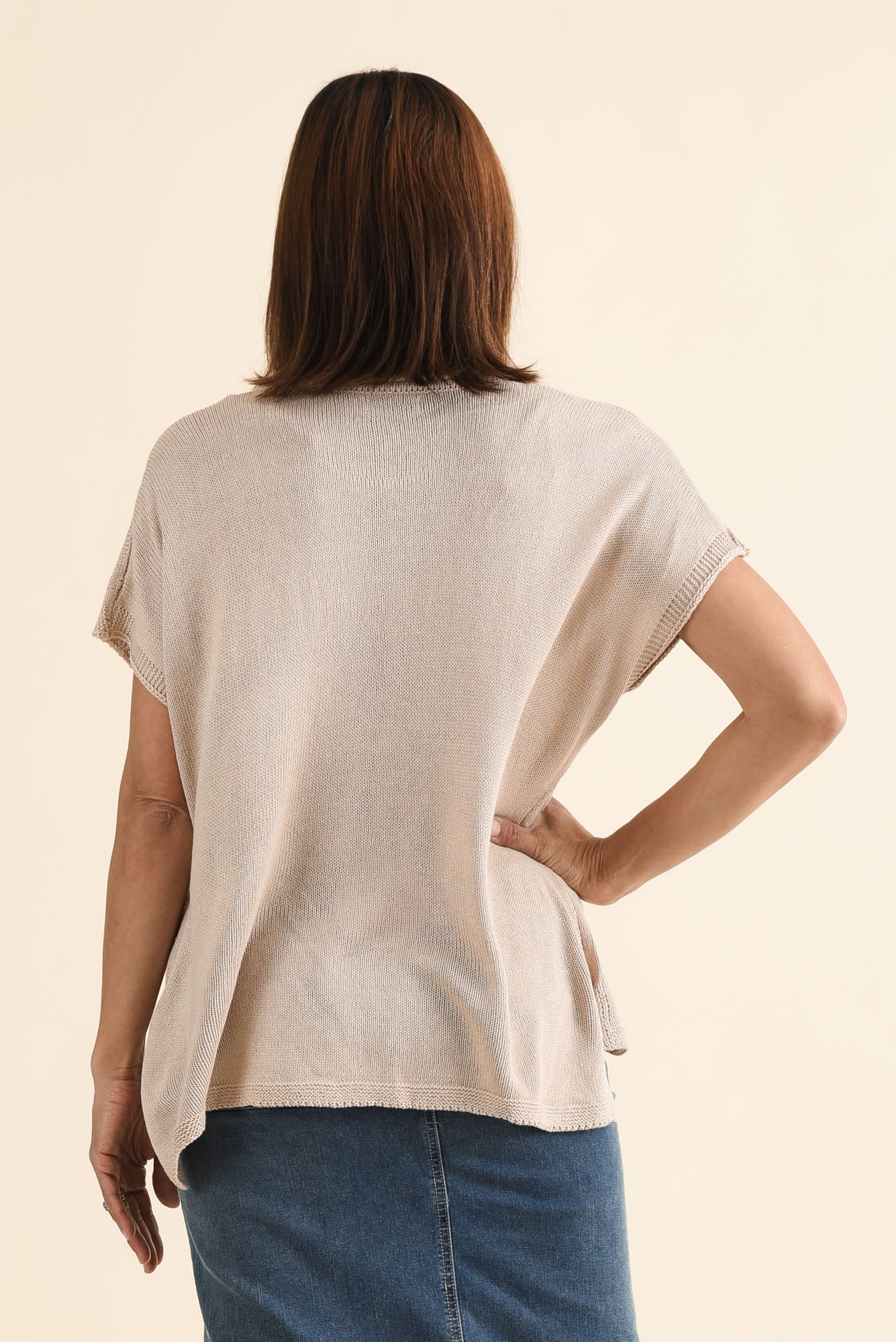 Rawlins Beige Cotton Knit Top - Image 4