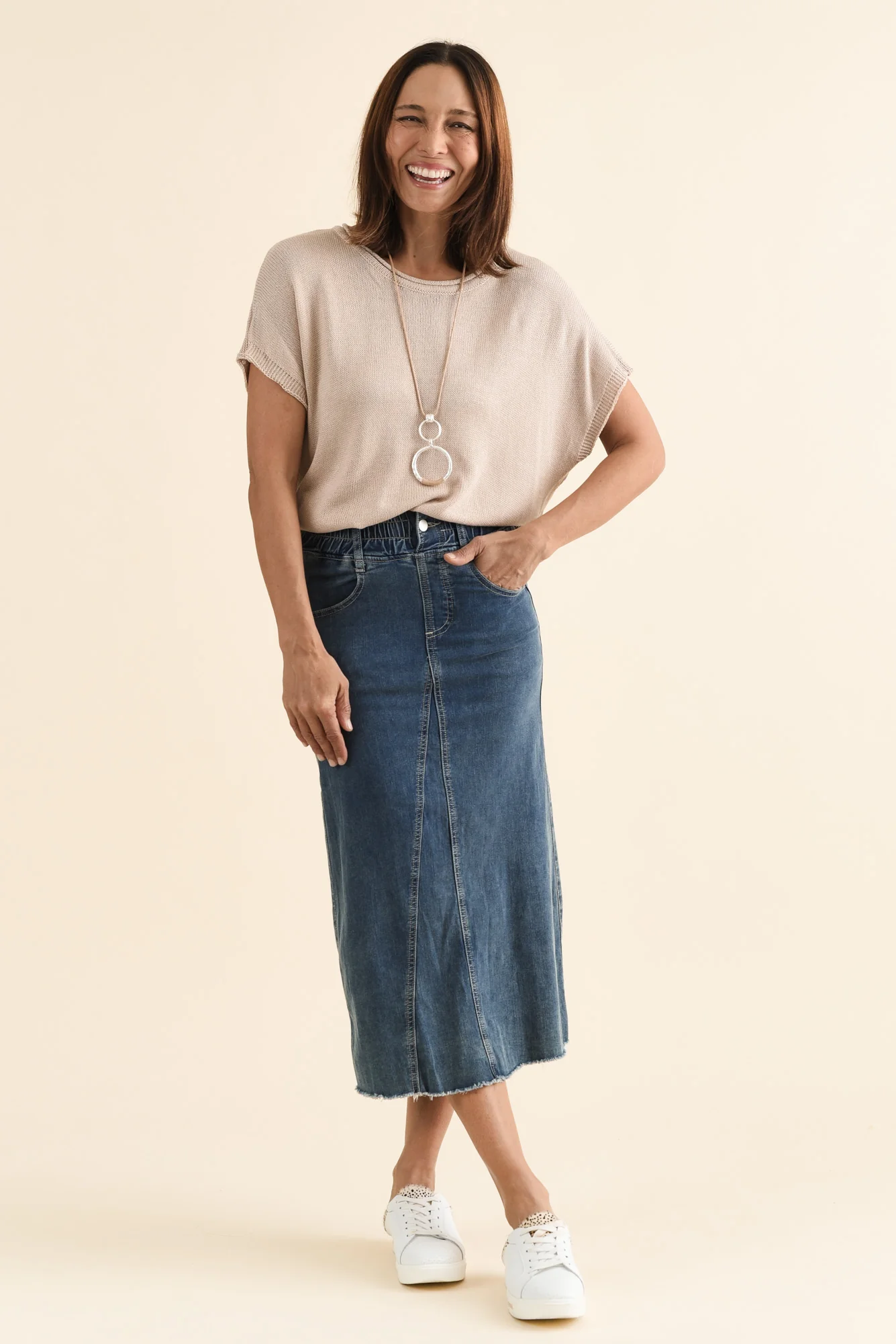 Rawlins Beige Cotton Knit Top - Image 6