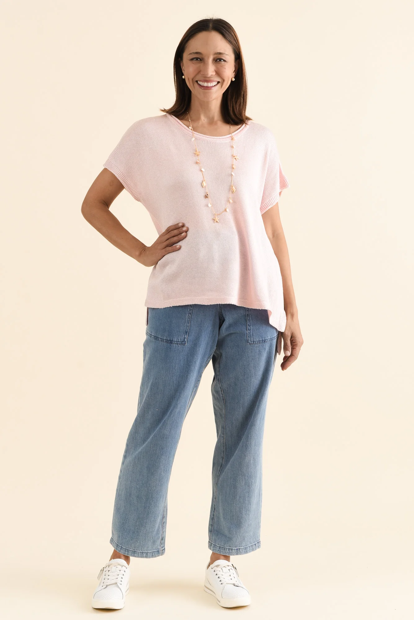 Rawlins Pink Cotton Knit Top - Image 6