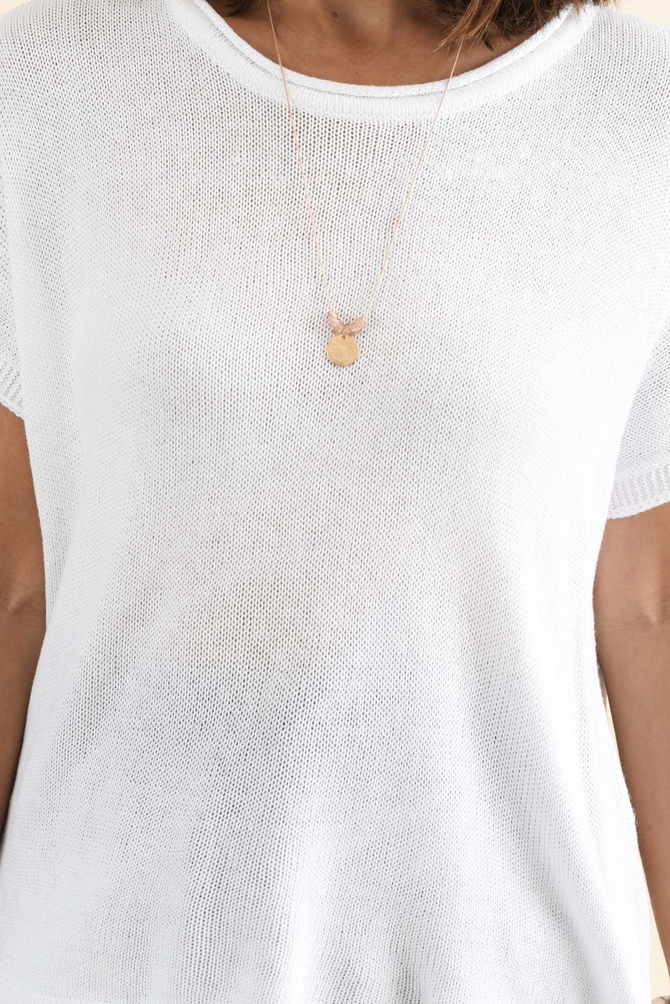 Rawlins White Cotton Knit Top - Image 5