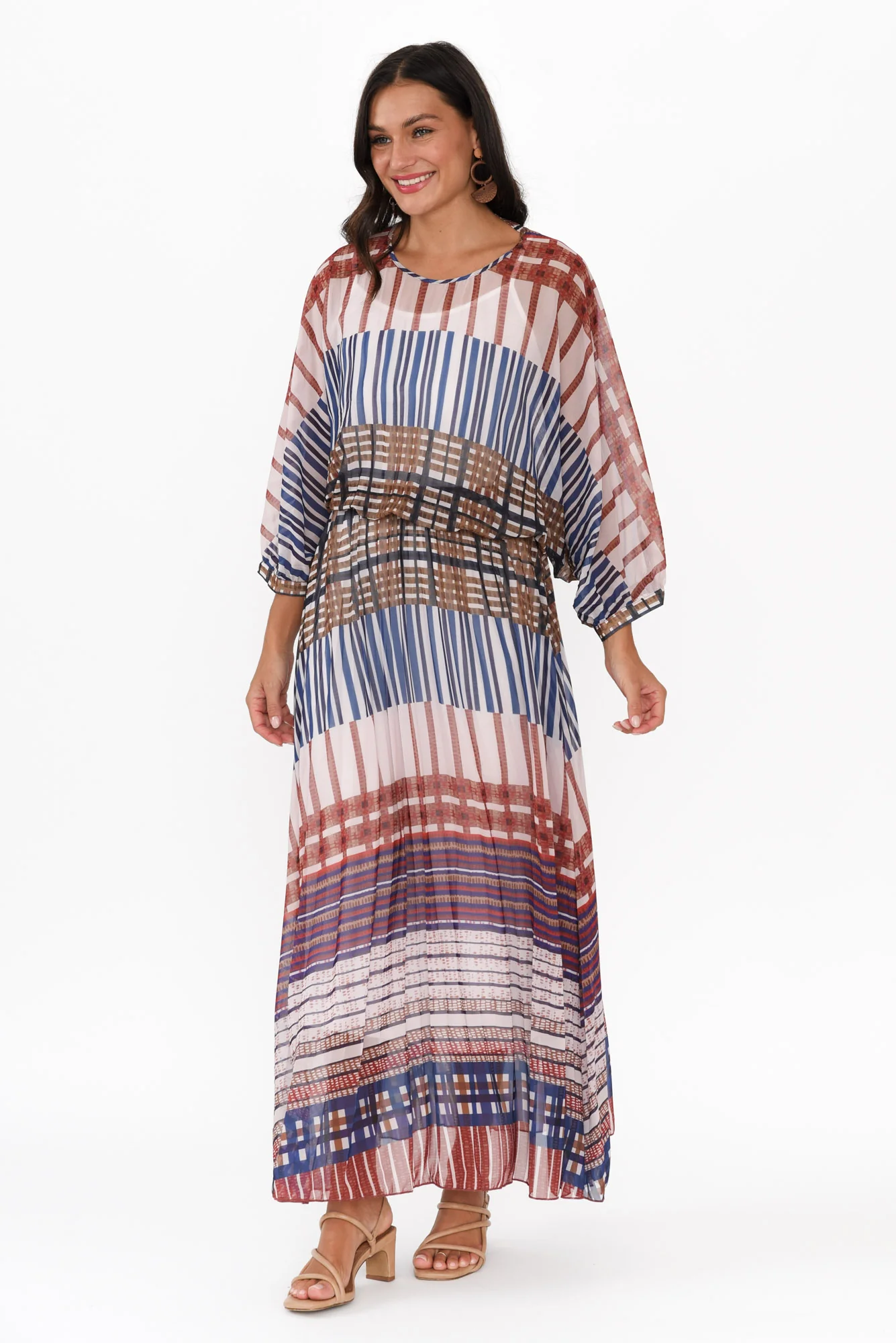 Rays Blue Check Tie Dress - Image 2