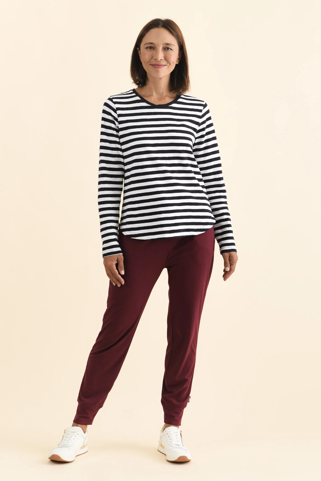 Riviera Navy Stripe Cotton Long Sleeve Tee - Image 2