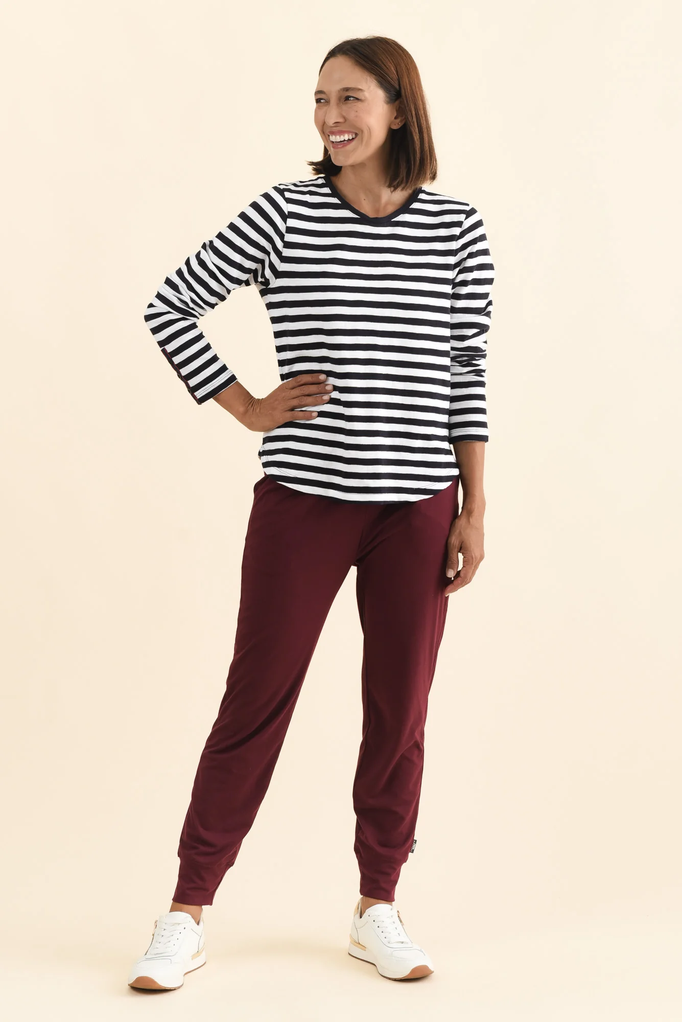 Riviera Navy Stripe Cotton Long Sleeve Tee - Image 6