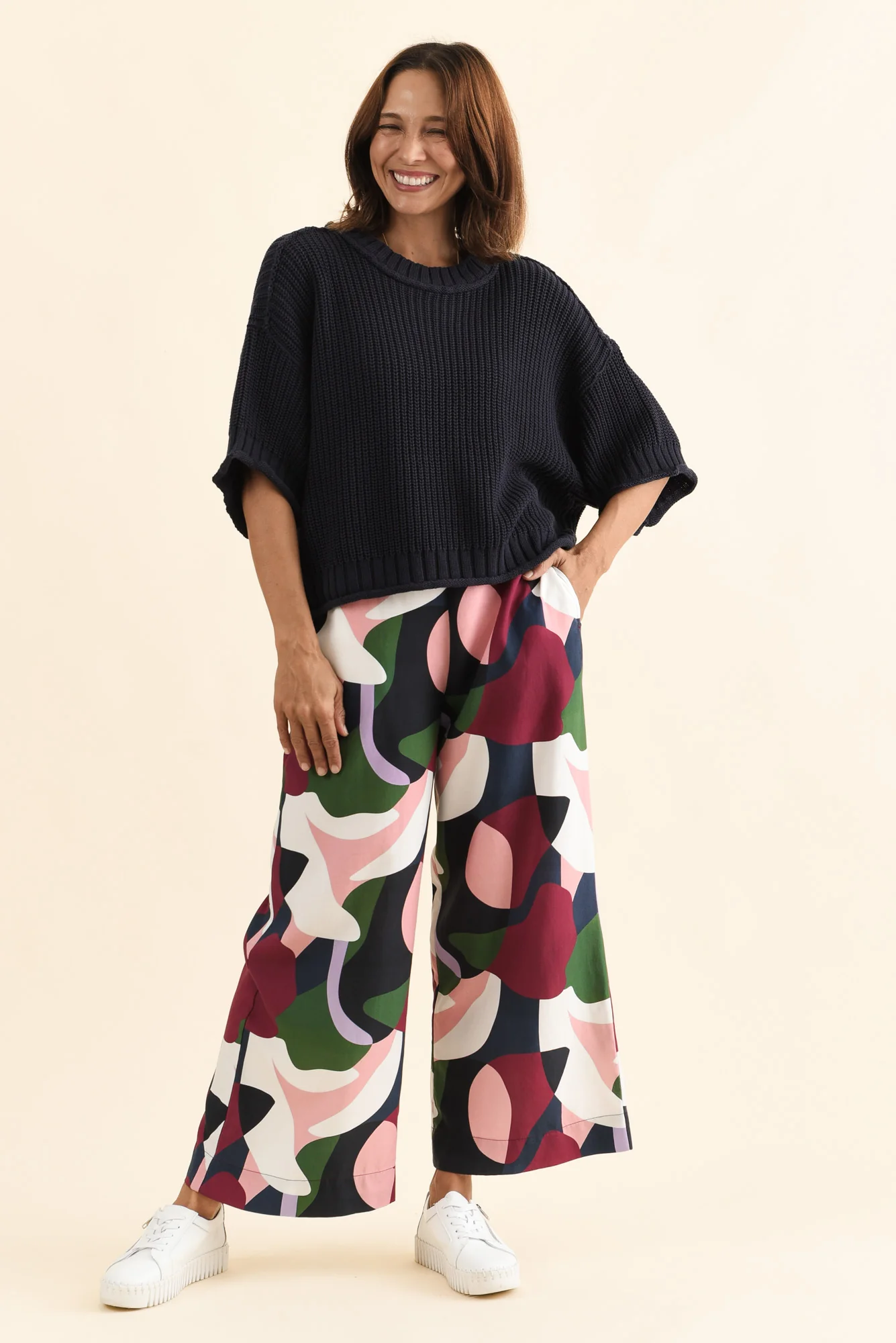 Luela Navy Half Sleeve Knit Jumper - Image 2