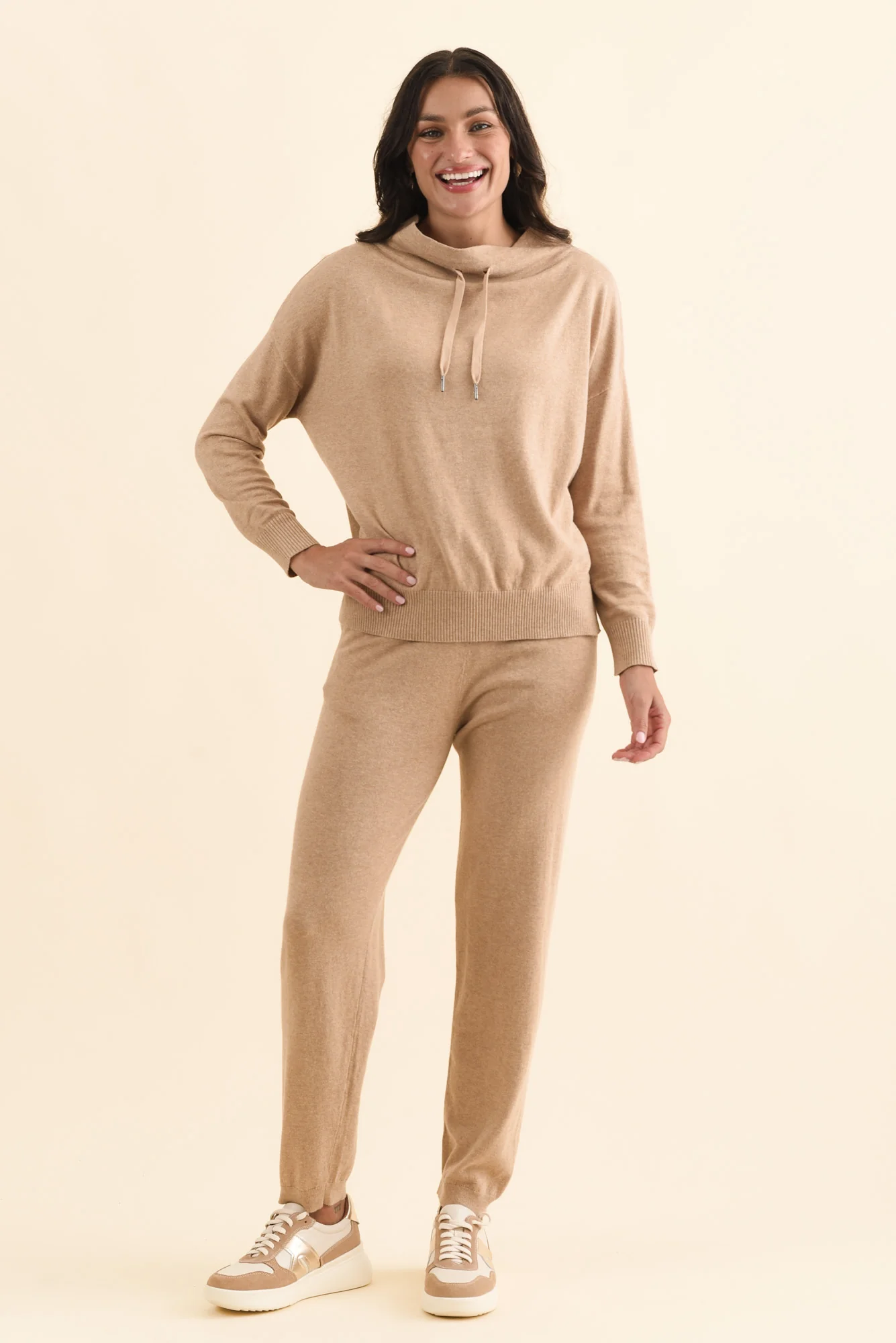 Rowan Cream Cotton Cashmere Knit Pants - Image 6