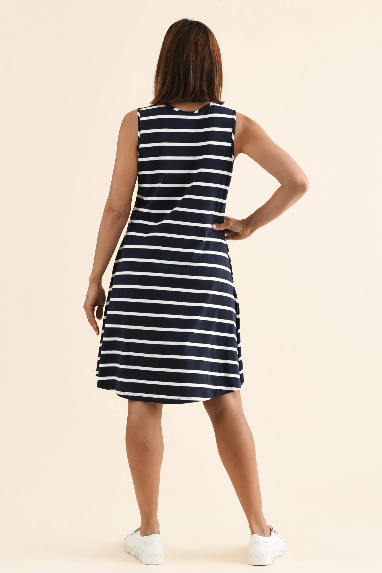 Roxanne Indigo Stripe Swing Dress - Image 4