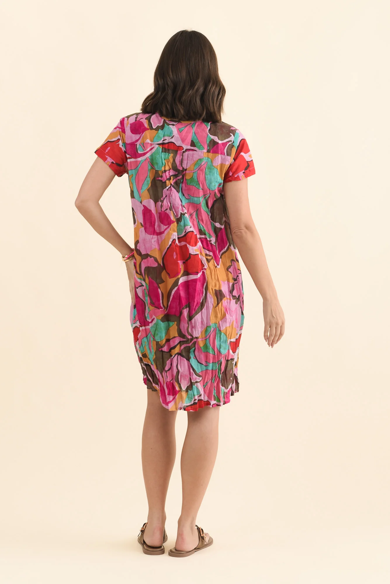 Sabina Fuchsia Garden Crinkle Cotton Dress - Image 6