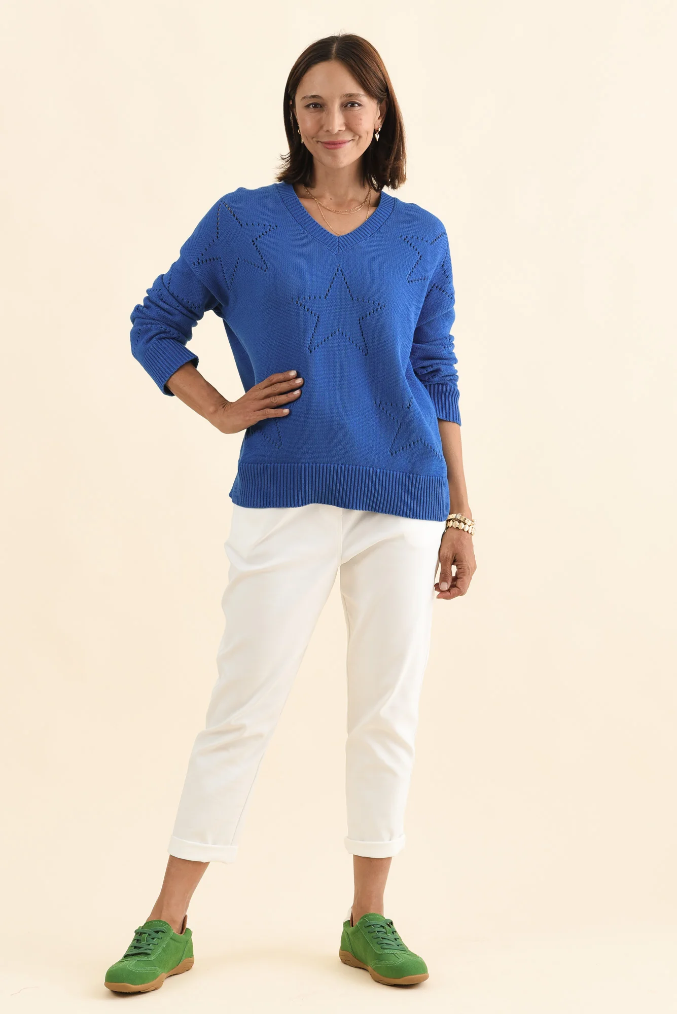 Selene Blue Star Cotton Jumper - Image 3