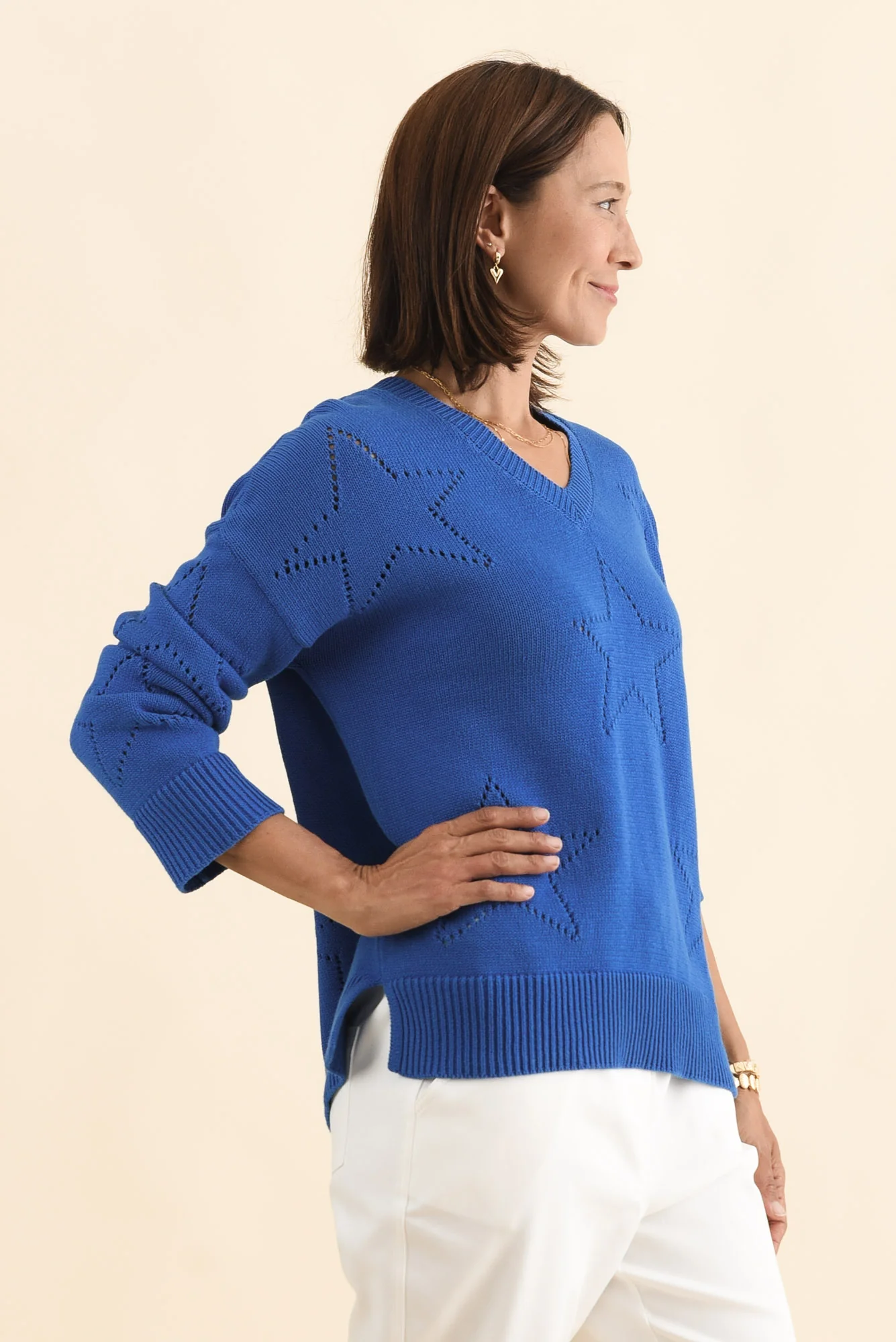 Selene Blue Star Cotton Jumper - Image 4