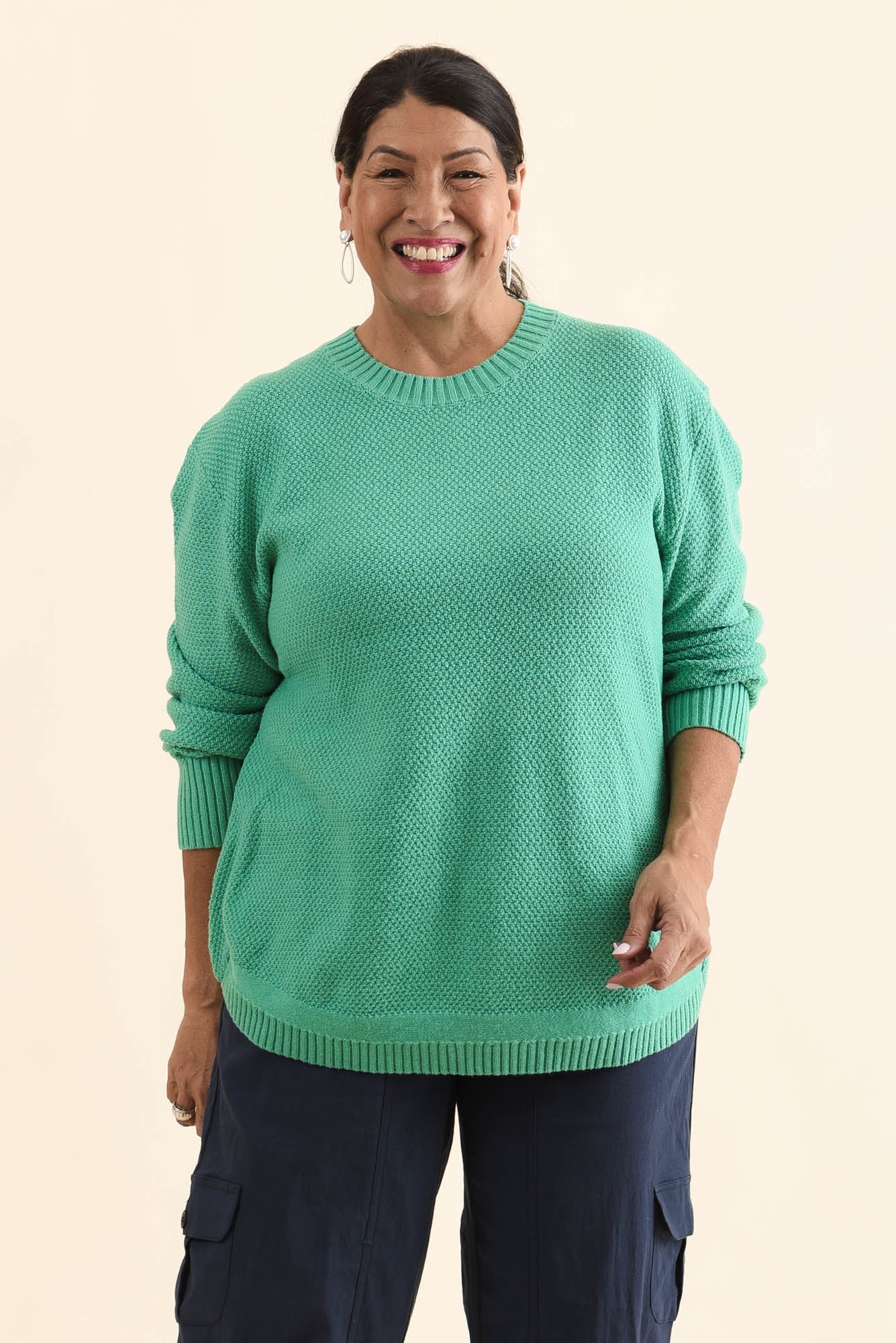 Skylar Green Cotton Blend Knit Jumper - Image 8