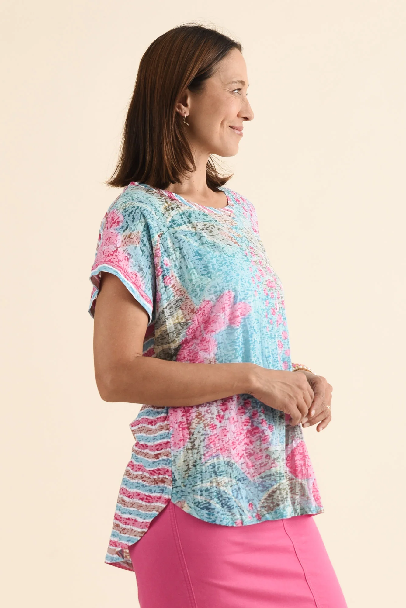 Sorelle Pink Paradise Cotton Blend Tee - Image 3