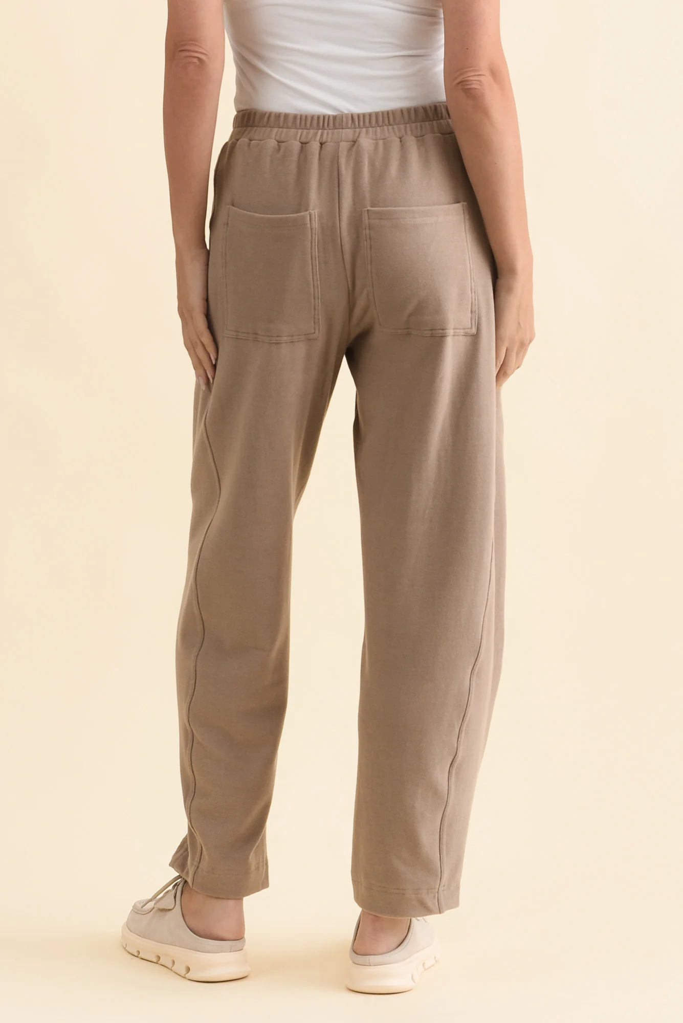 Souffle-Touch Beige Barrel Sweatpants - Image 6