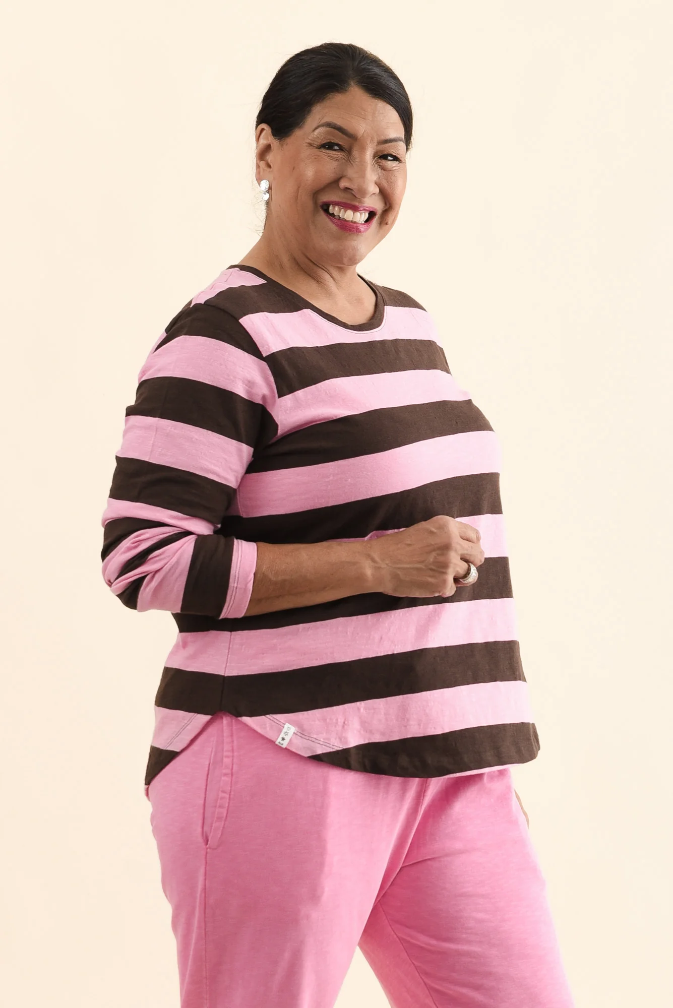 Spritz Chocolate Stripe Long Sleeve Tee - Image 3