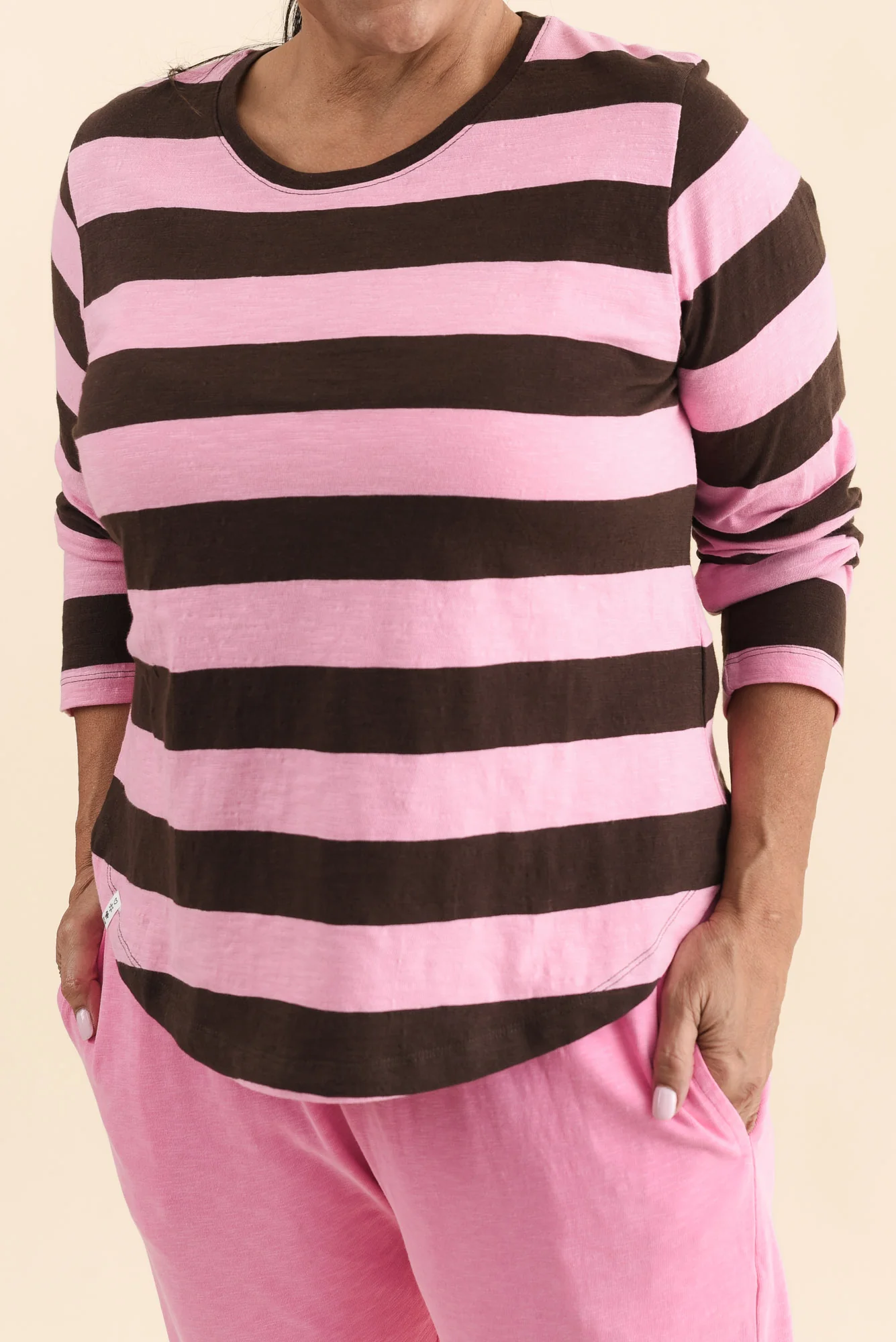 Spritz Chocolate Stripe Long Sleeve Tee - Image 5