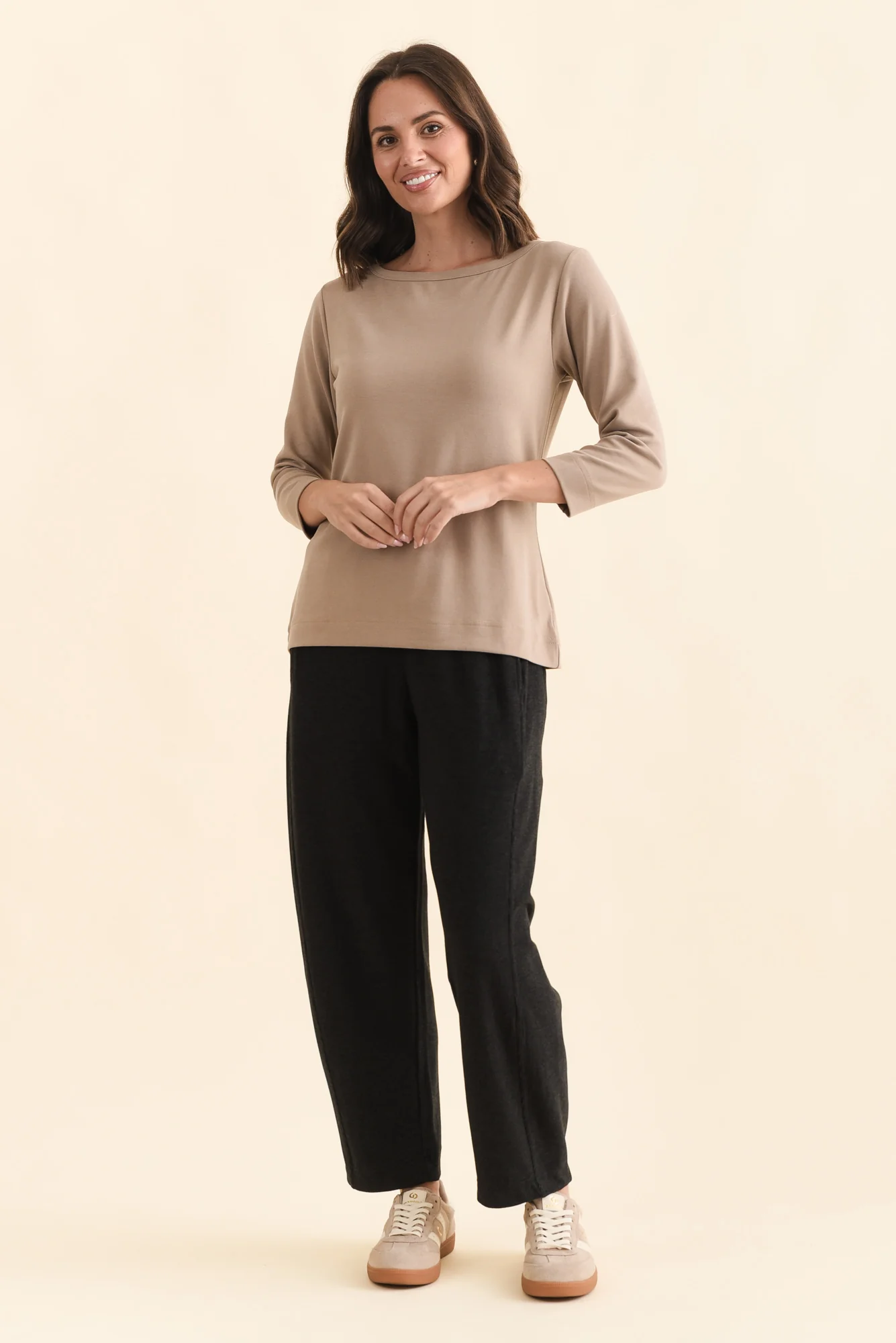 SuedeLuxe Beige 3/4 Sleeve Top - Image 8