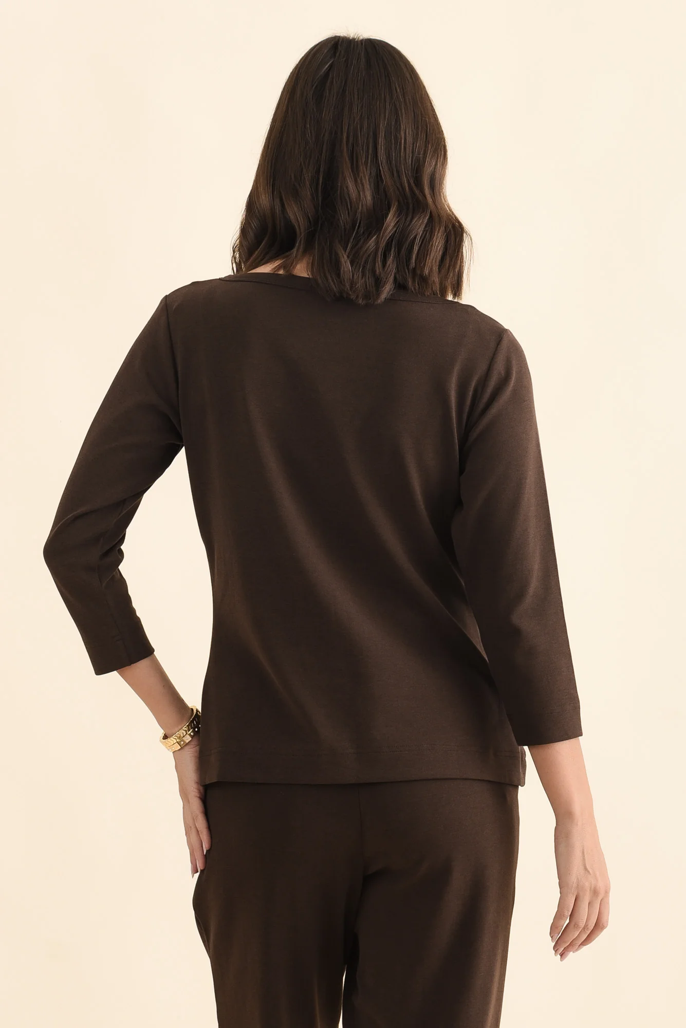 SuedeLuxe Chocolate 3/4 Sleeve Top - Image 6