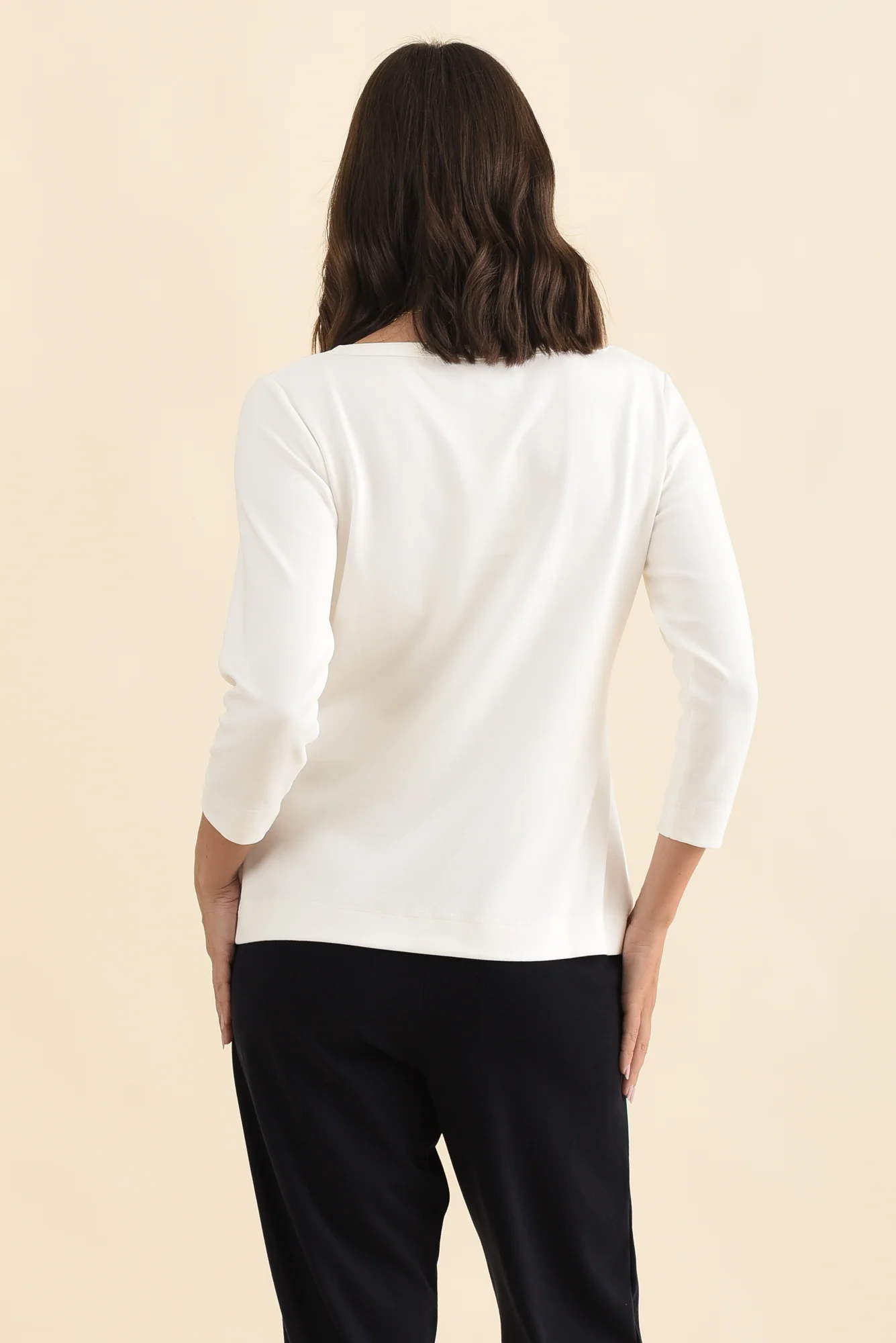 SuedeLuxe White 3/4 Sleeve Top - Image 6