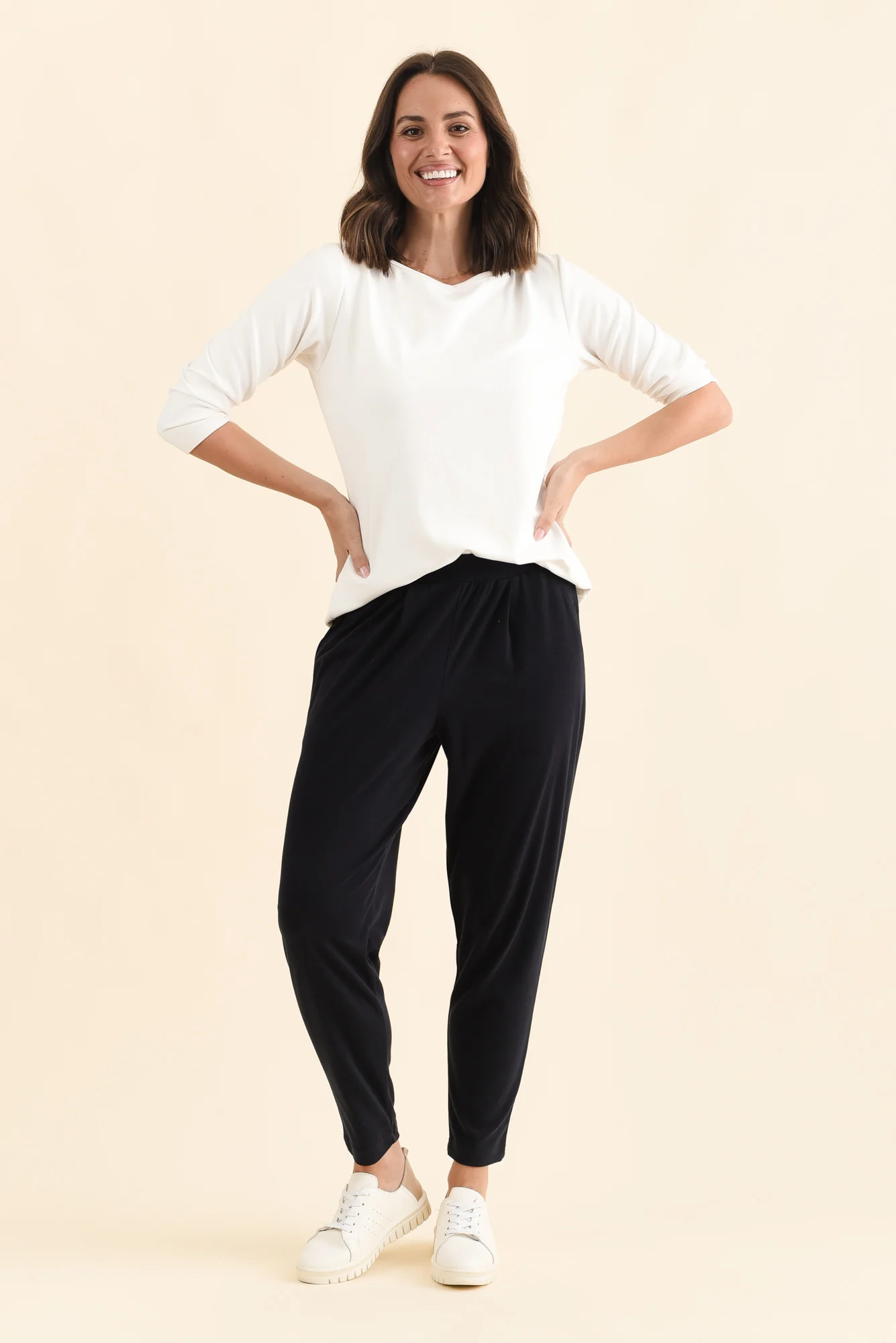 SuedeLuxe White 3/4 Sleeve Top - Image 8
