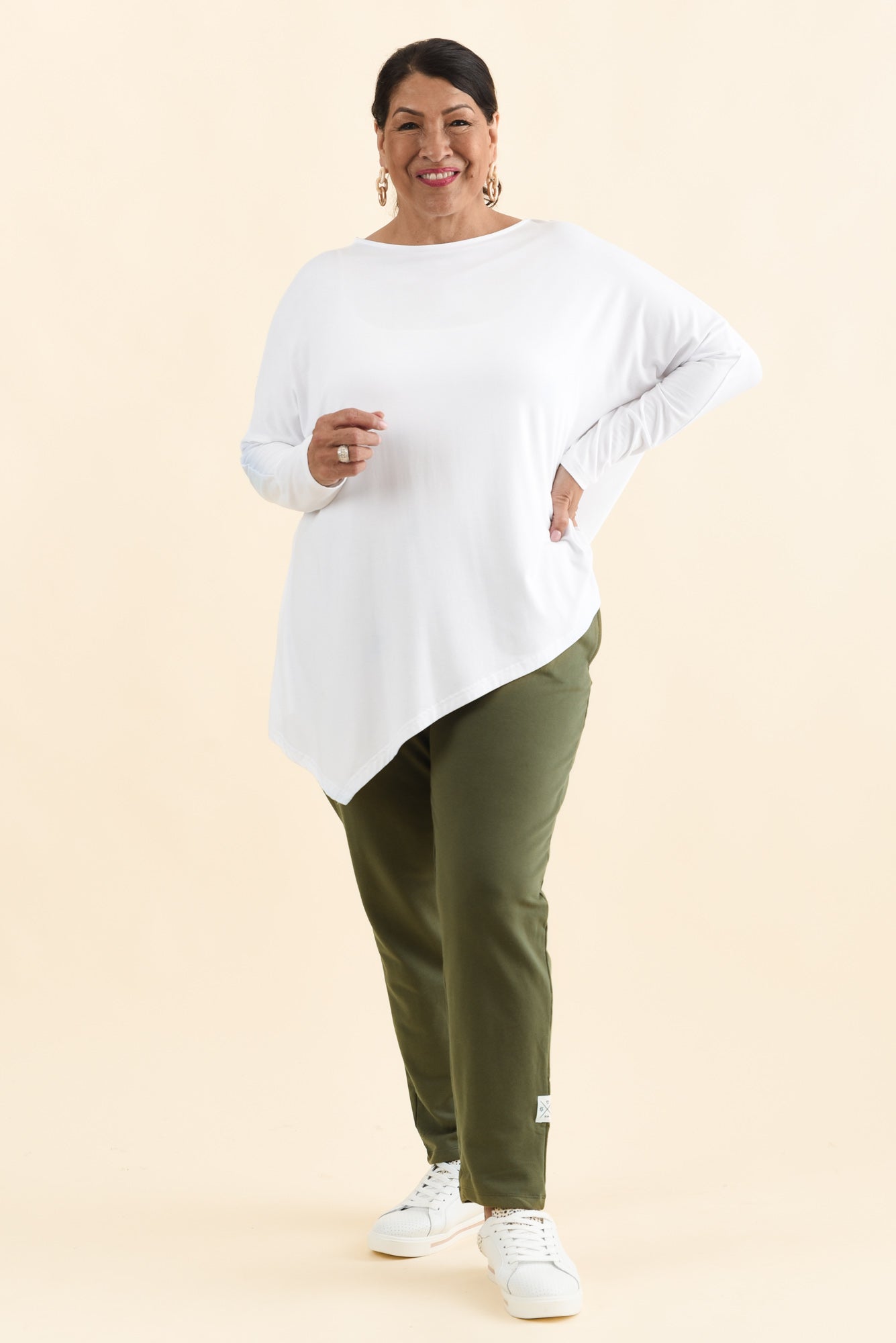 Susie White Asymmetrical Bamboo Top - Image 7