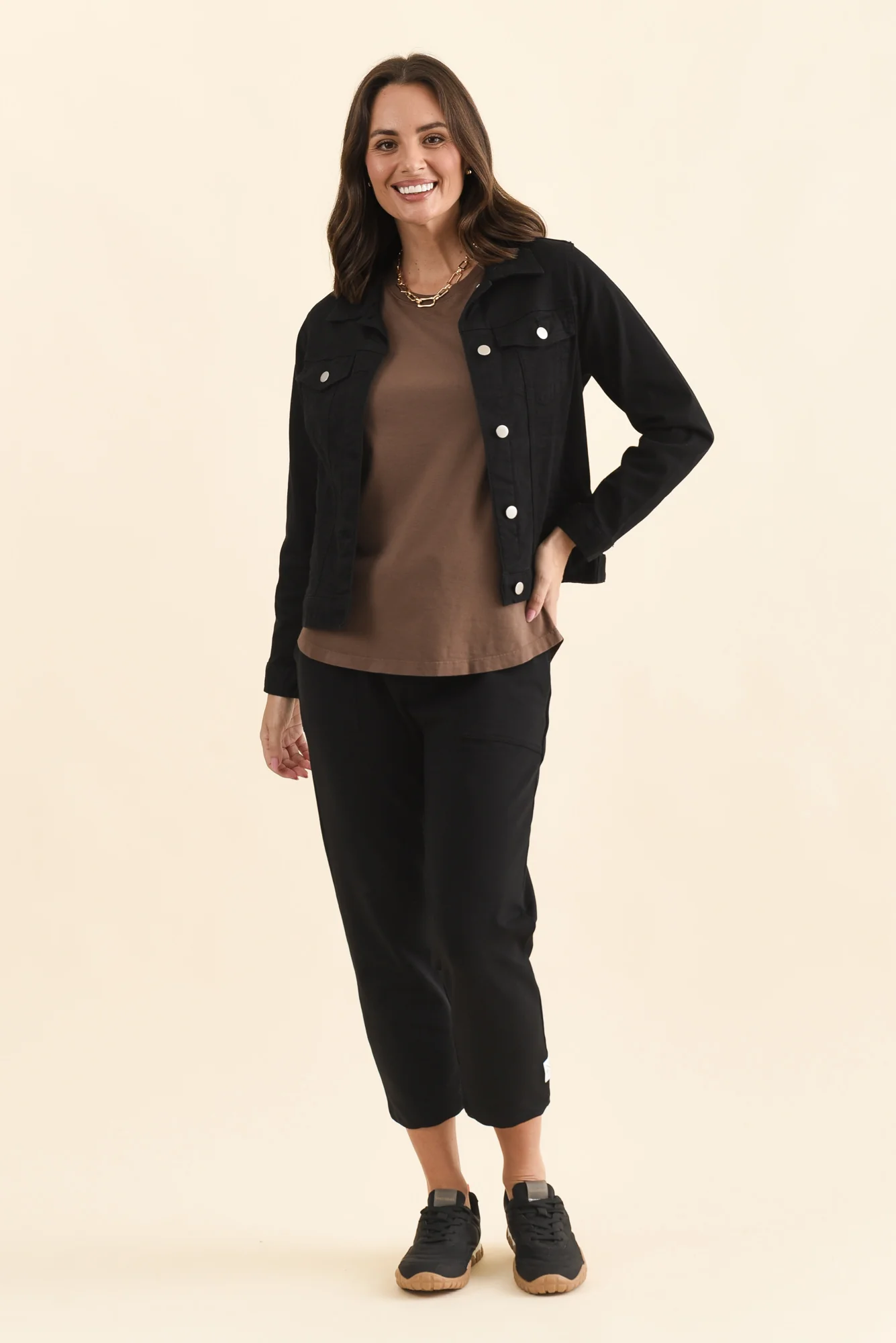 Sutton Black Cotton Relaxed Sweatpants - Image 2